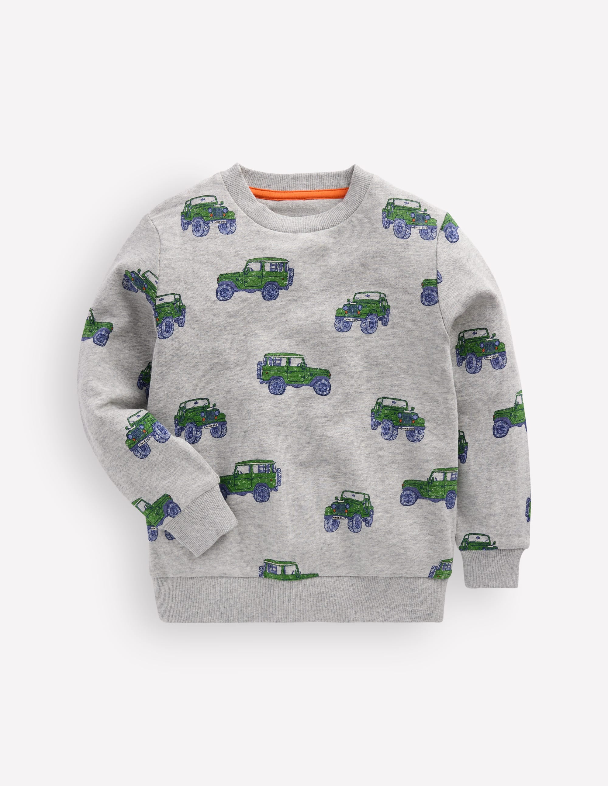 Everyday Printed Sweatshirt-Grey Marl Jeep