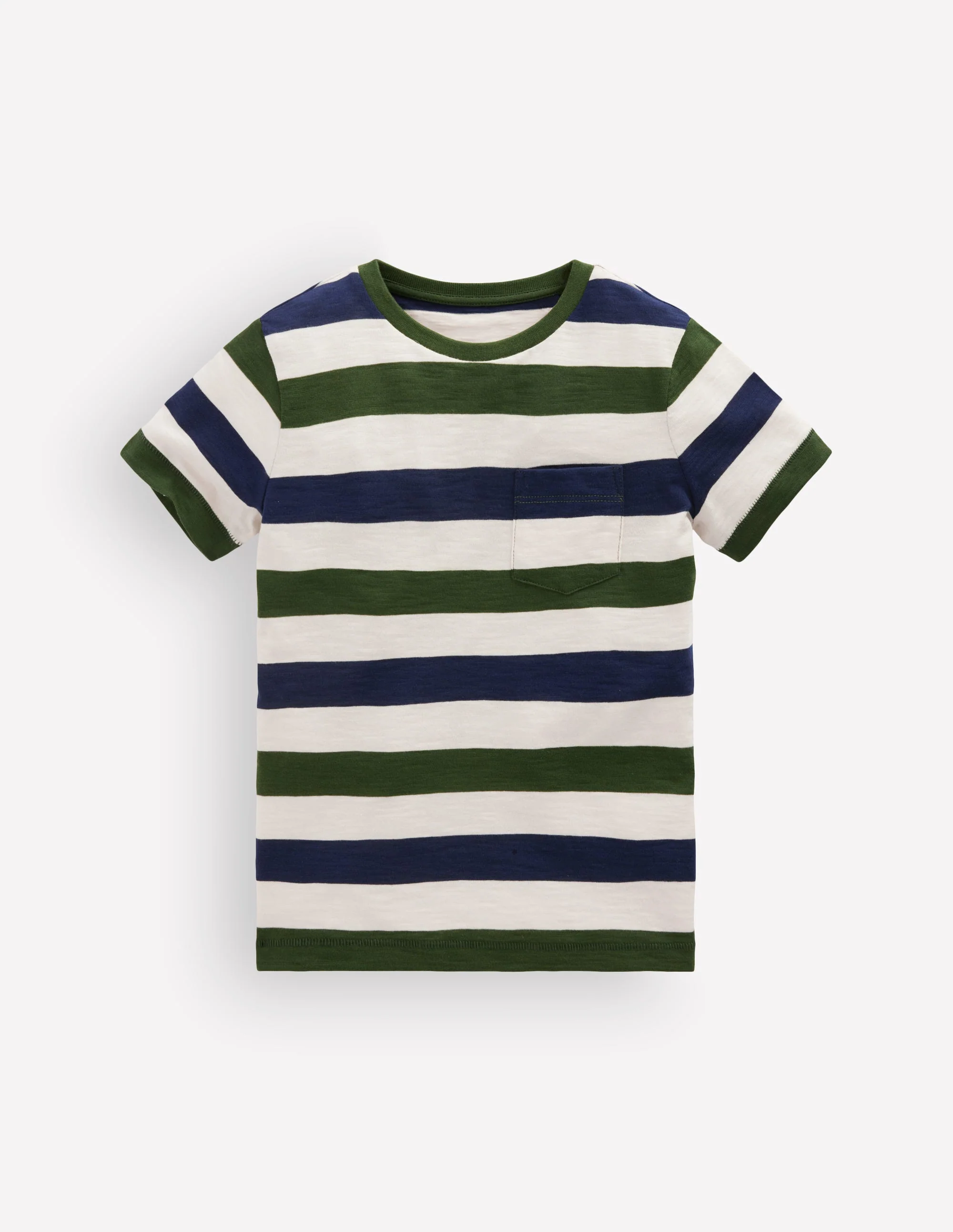 Everyday Short Sleeve T-Shirt-Green and Blue Stripe