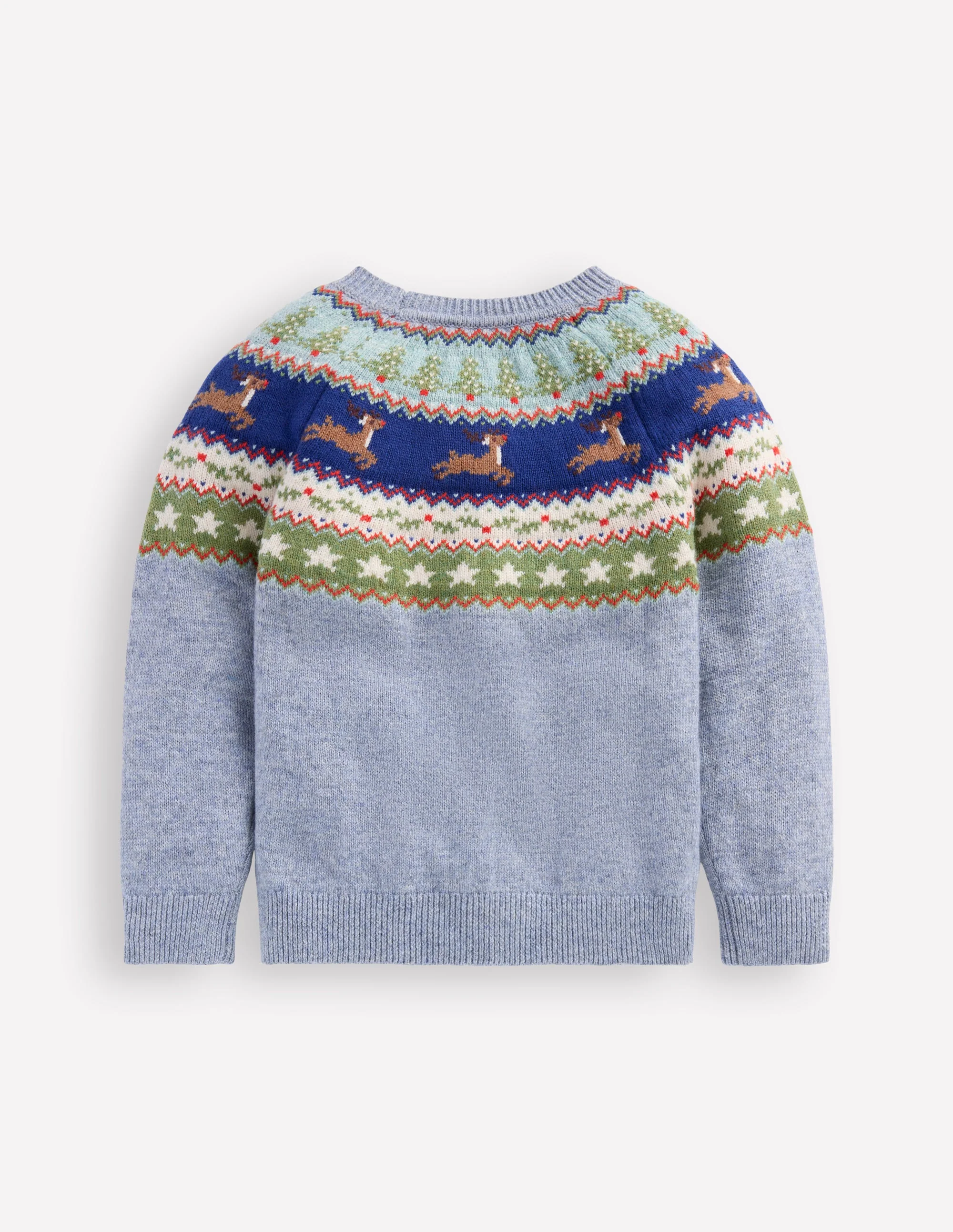 Fair Isle Jumper-Glacier Blue Reindeer - Image 4