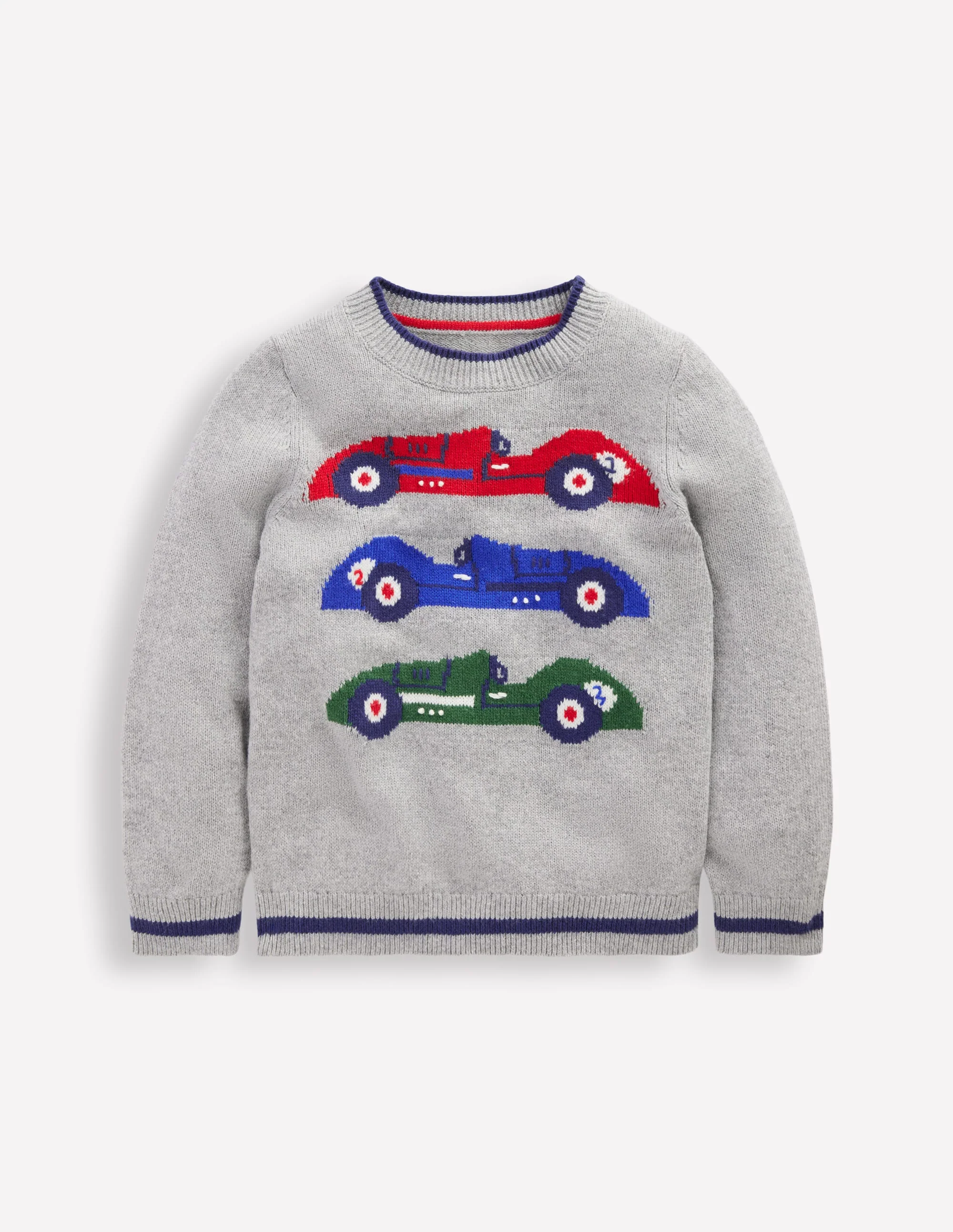 Fun Logo Jumper-Grey Marl Cars