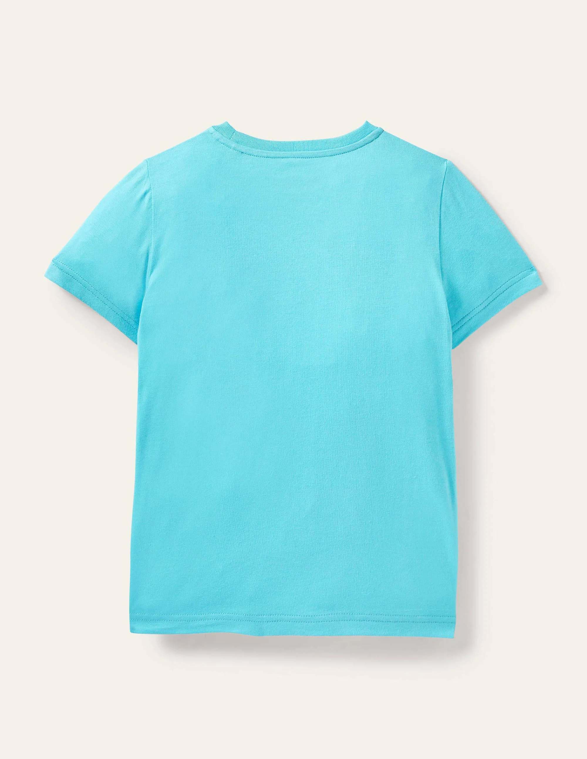 Funny Animals Appliqué T-shirt-Malibu Blue Giraffe - Image 2