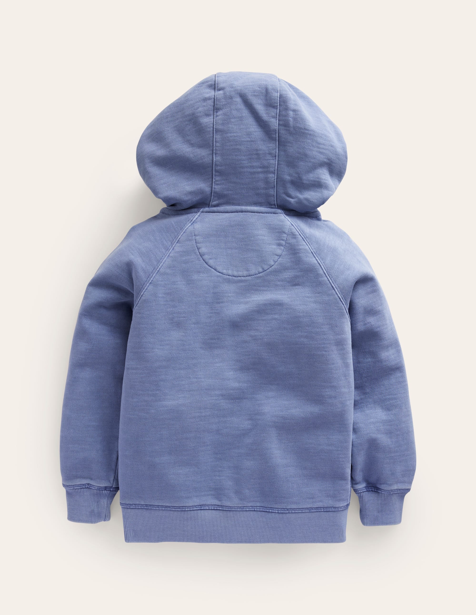 Garment Dye Zip-Through Hoodie-Dusty Blue - Image 2