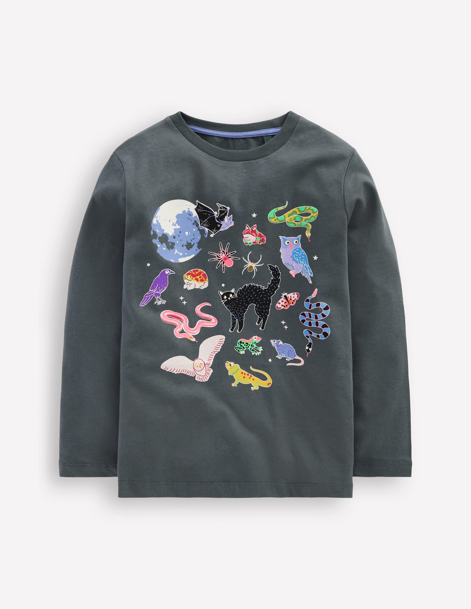 Glow-In-The-Dark T-Shirt-Smoke Grey Animals