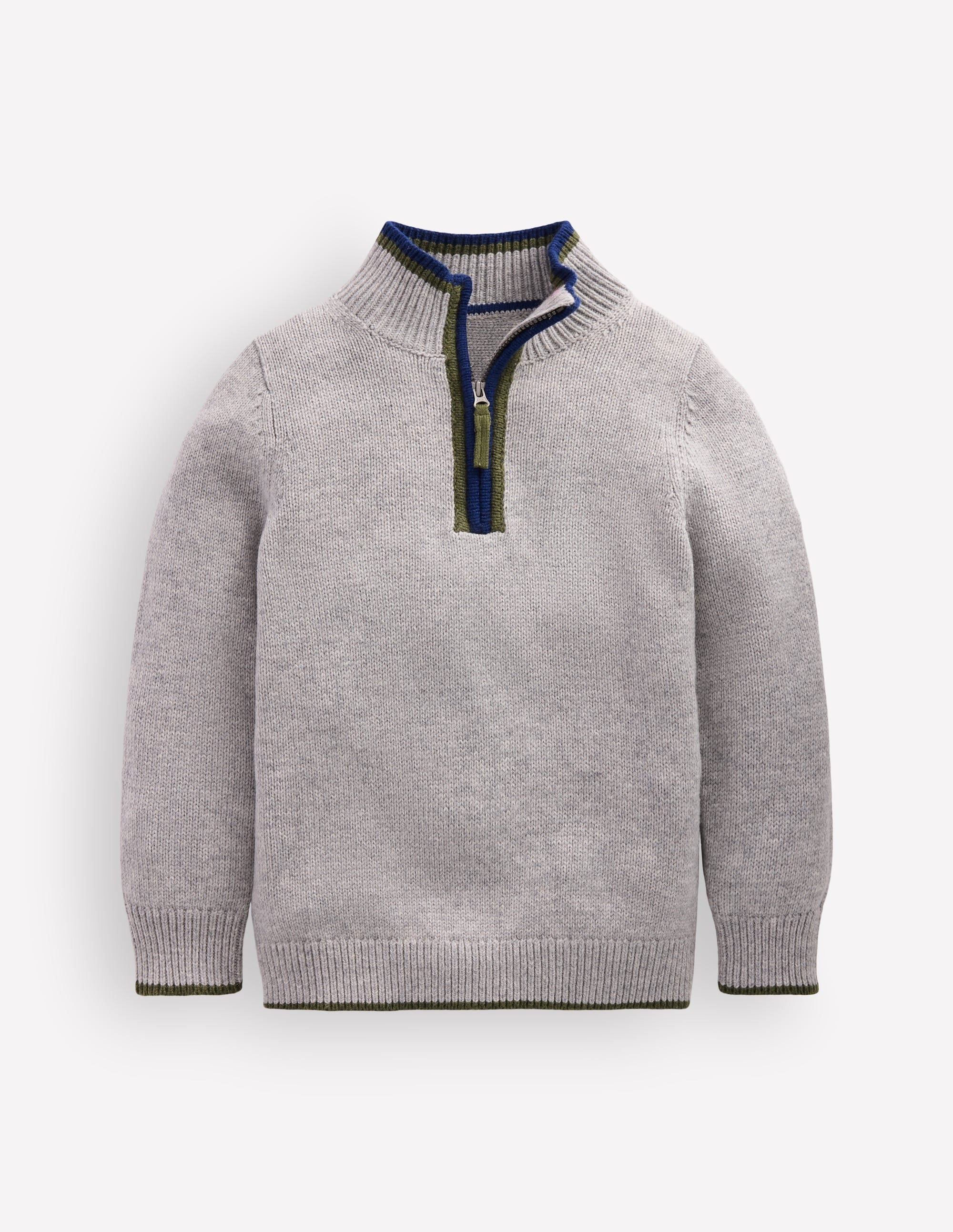 Heritage Half-Zip Jumper-Grey Marl