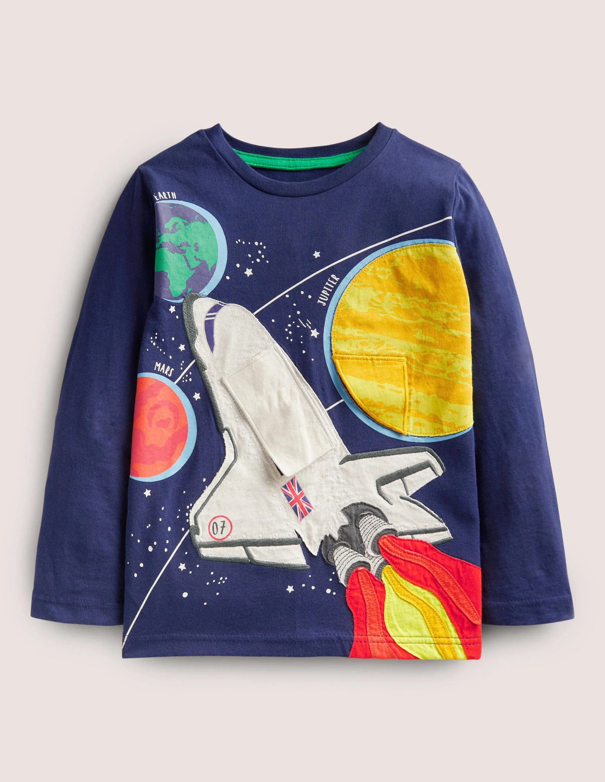 Lift-the-flap Rocket T-shirt-Navy Ombre Rocket