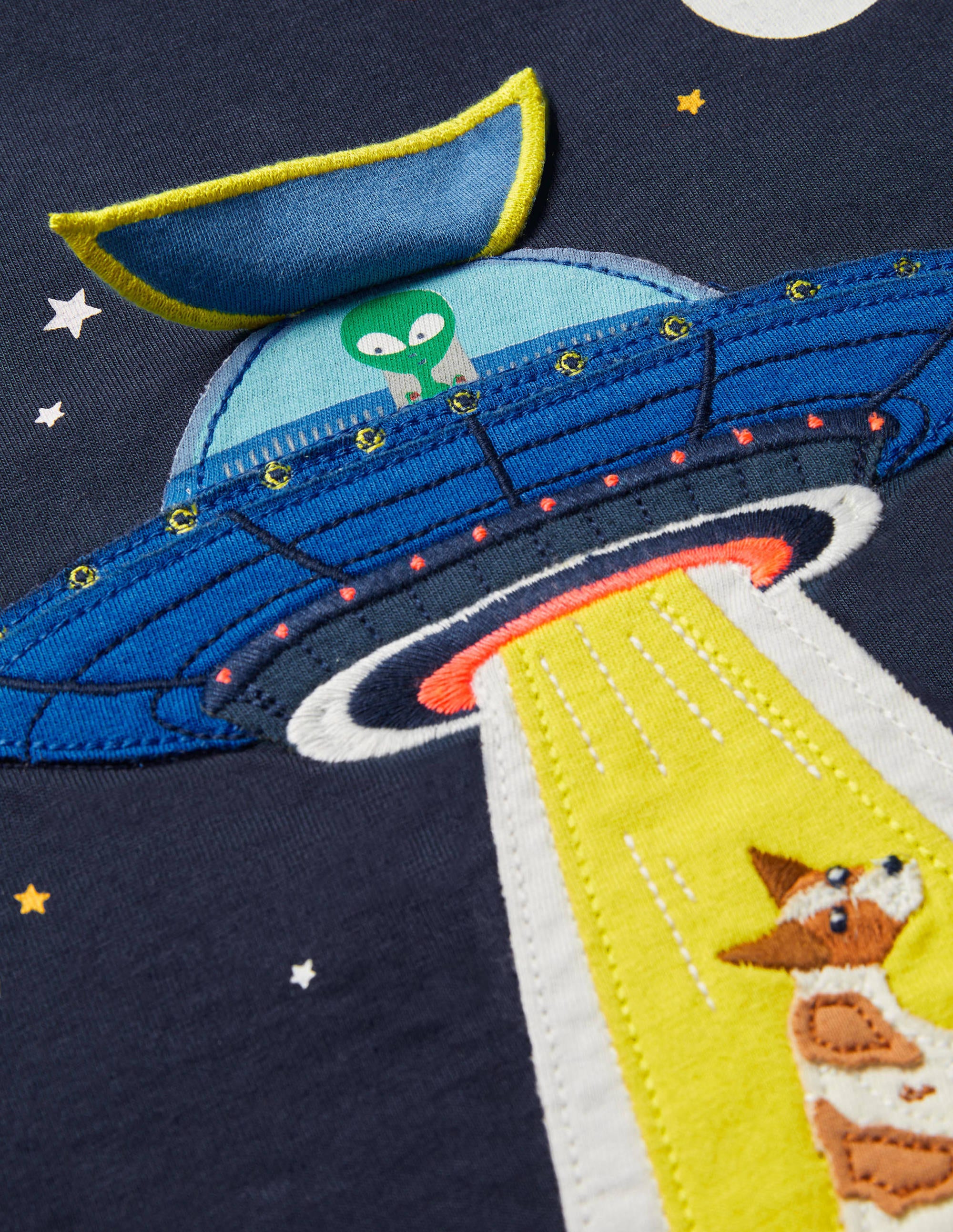 Lift-the-flap Space T-shirt-Stormy Blue UFO Landing - Image 3