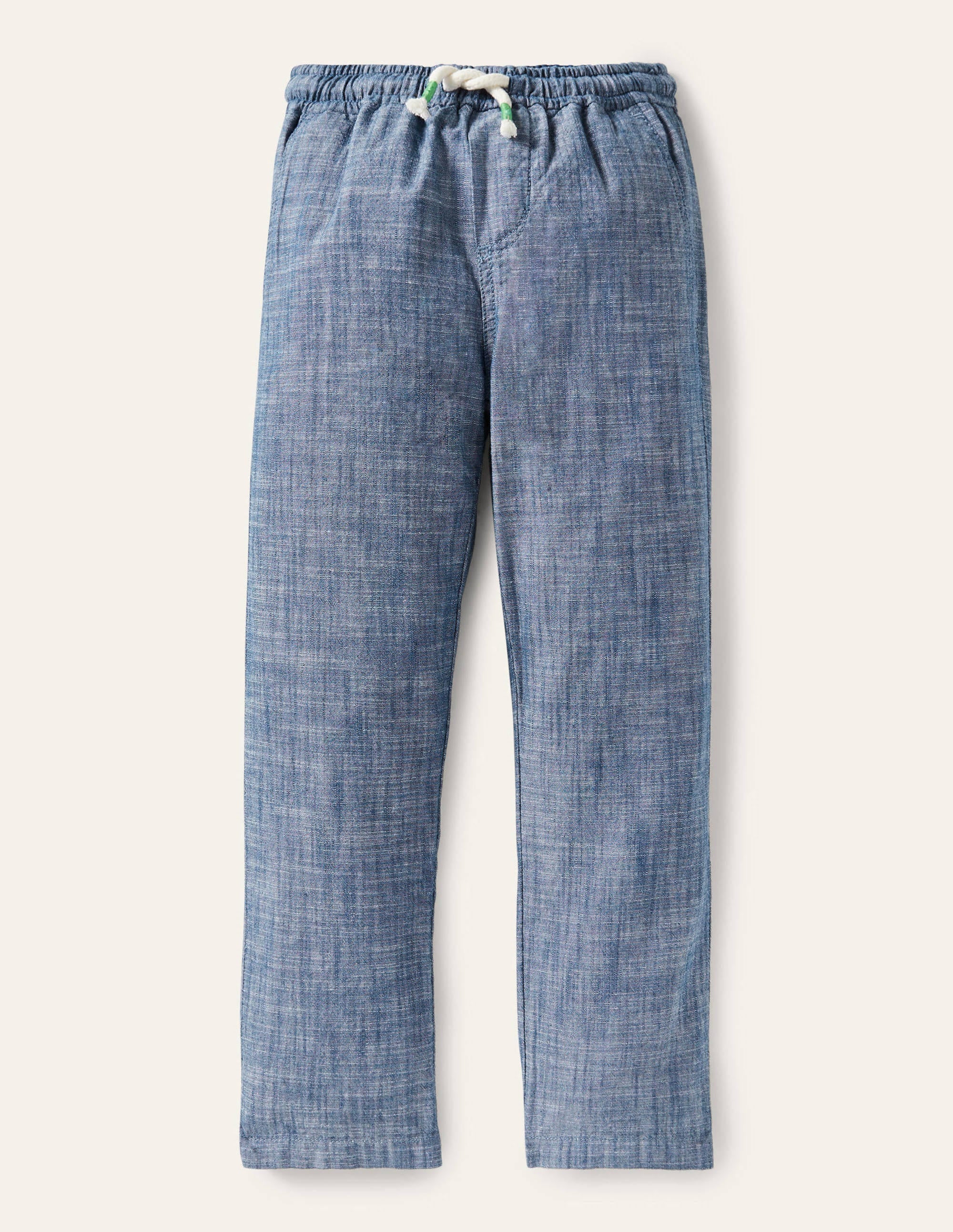 Lightweight Pull-on Trousers-Chambray Blue