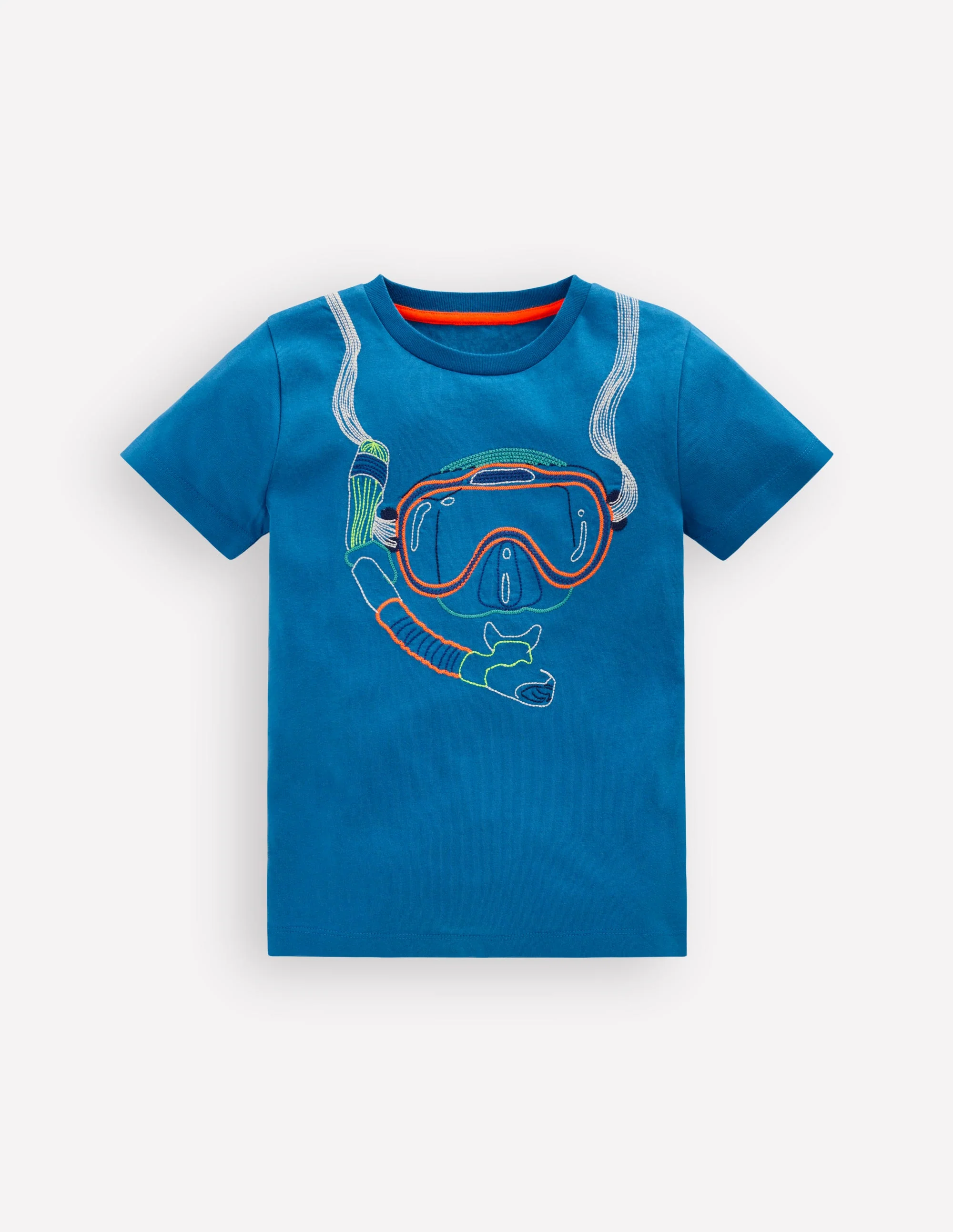 Linear Stitch T-shirt-Brilliant Blue Snorkel
