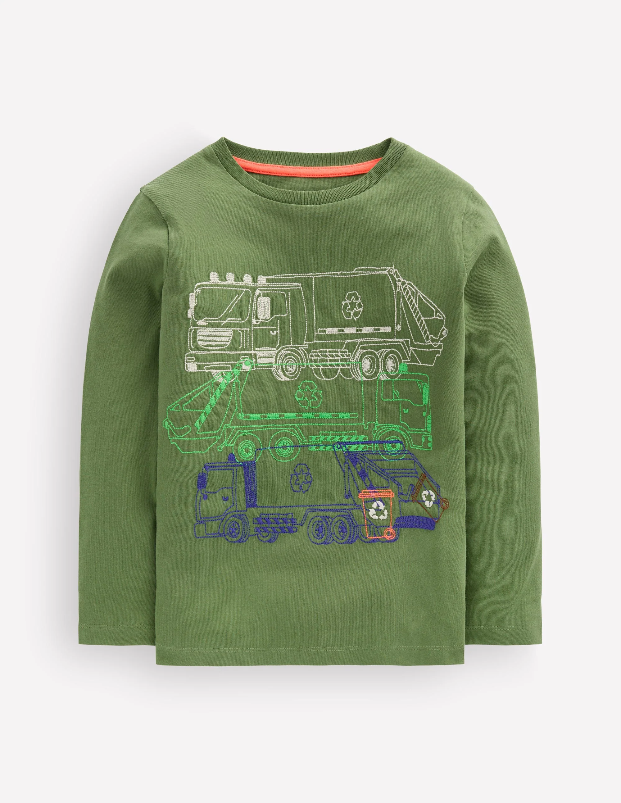 Linear Stitch T-shirt-DILL RECYCLE TRUCKS