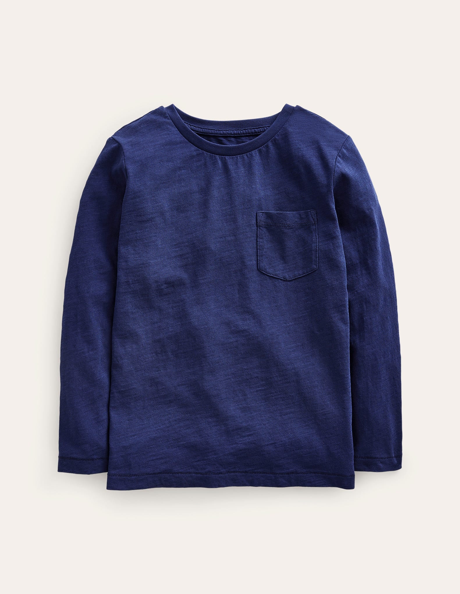 Long-sleeved Washed T-shirt-College Navy