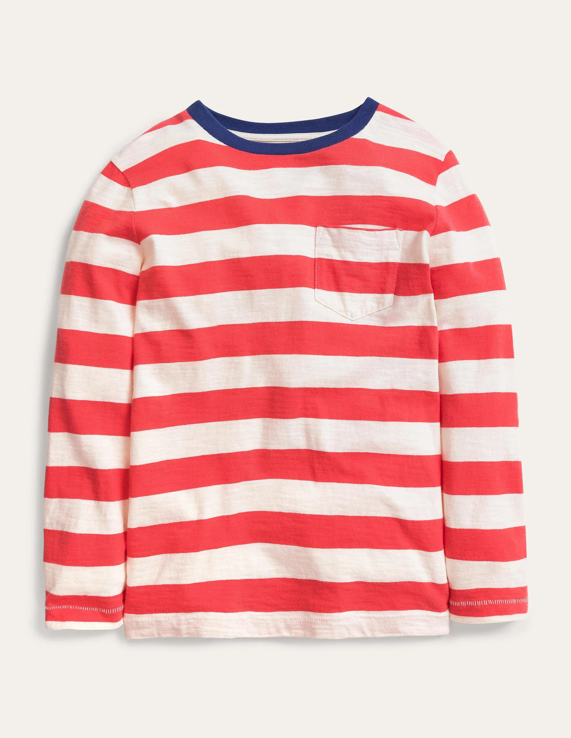 Long-sleeved Washed T-shirt-Jam /Vanilla pod