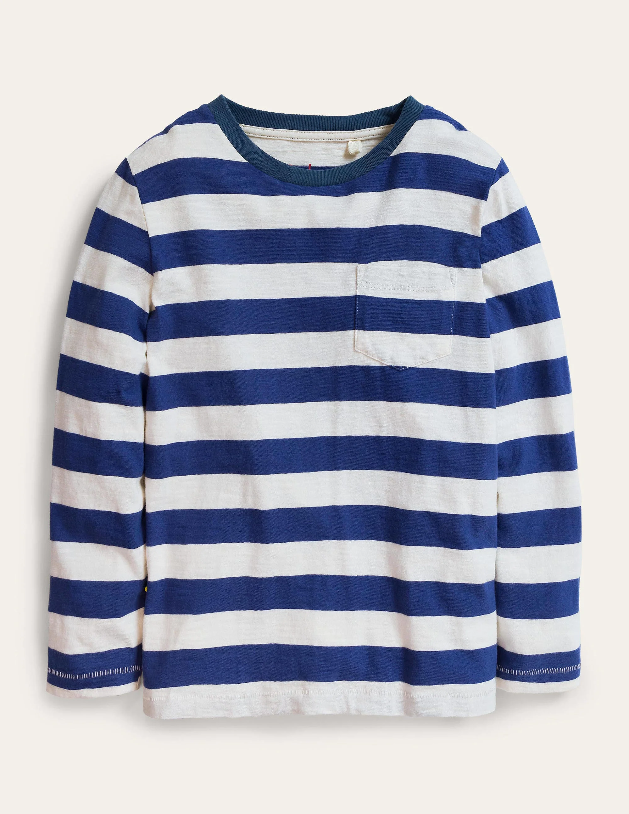 Long-sleeved Washed T-shirt-Starboard/Vanilla Pod