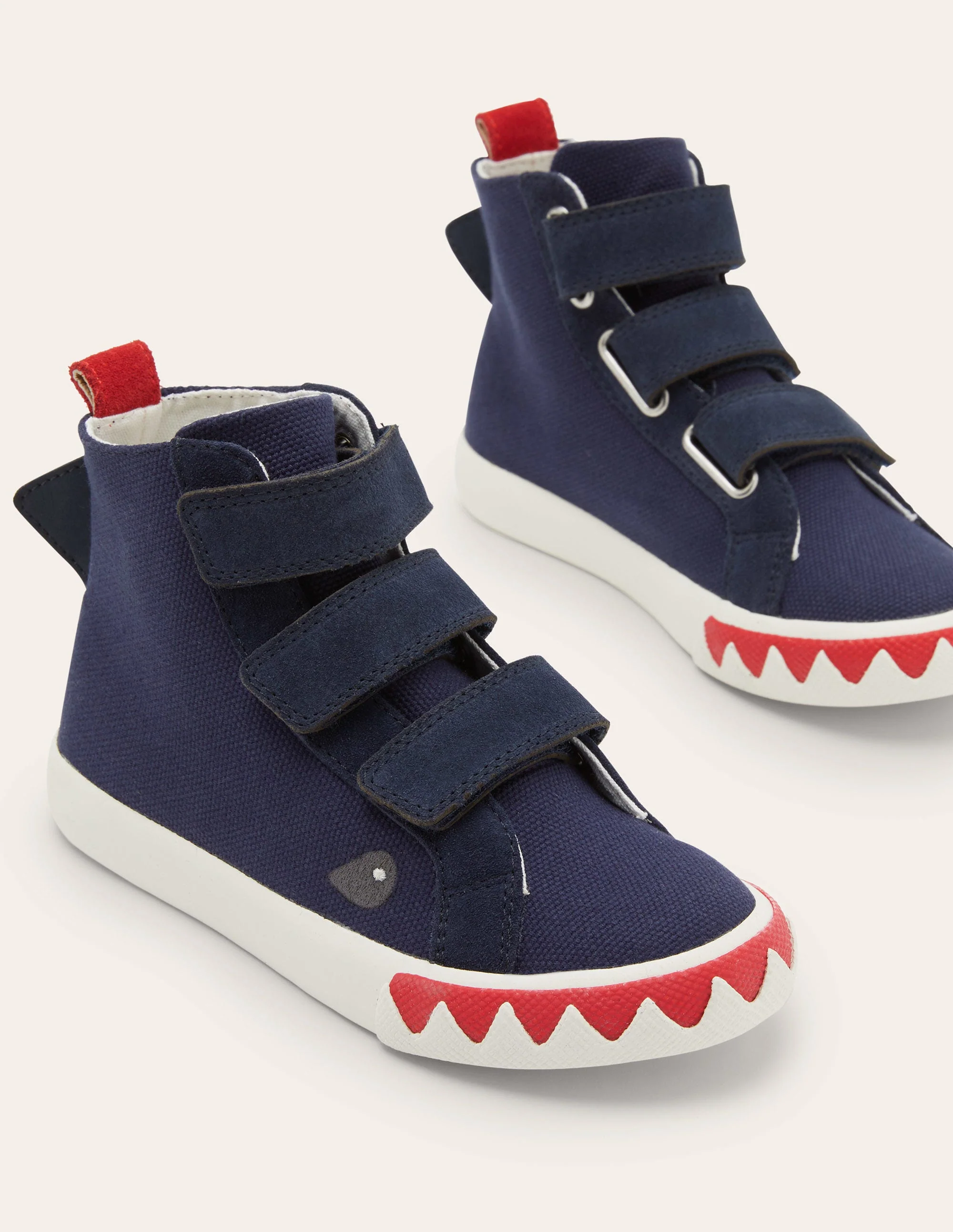Navy Shark High Top Trainers-College Navy