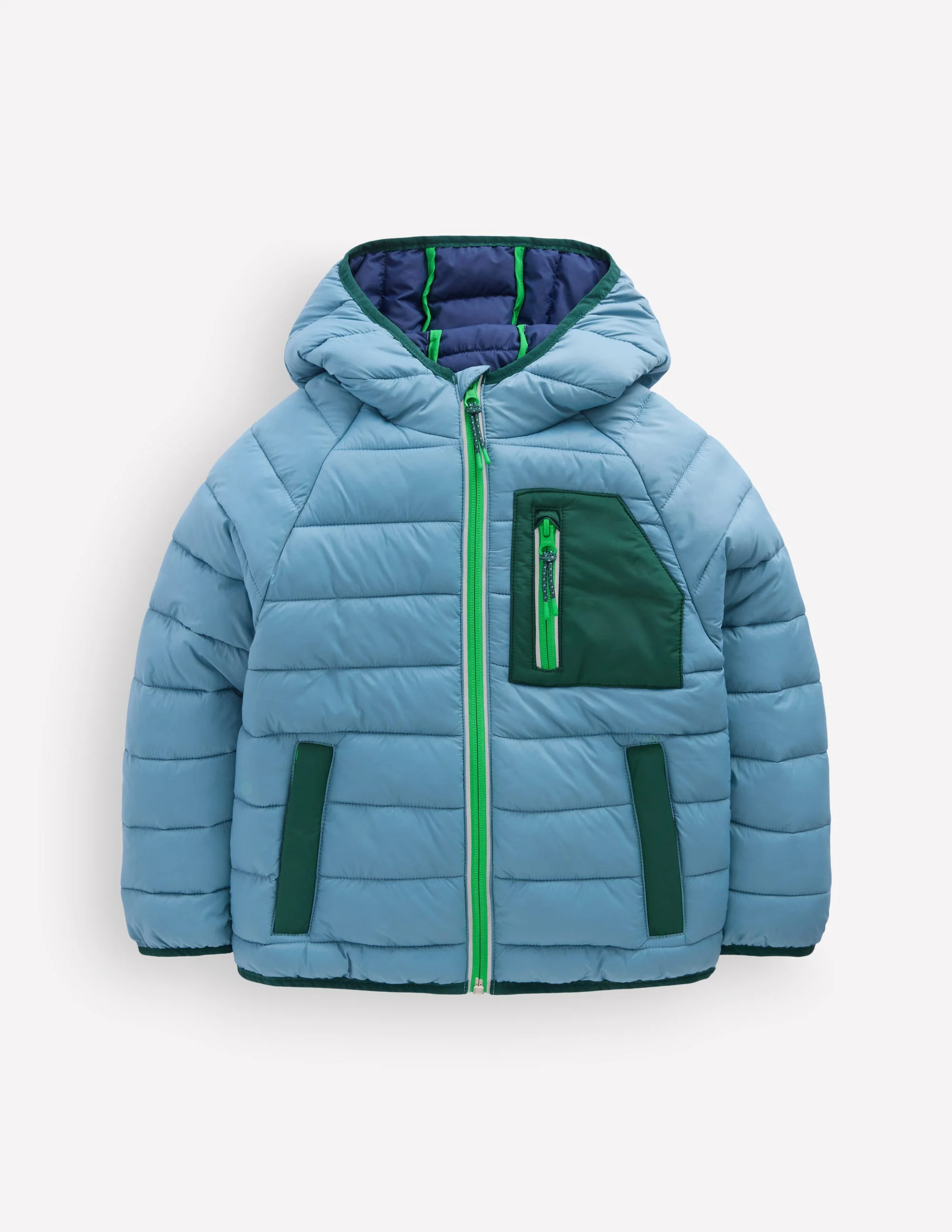 Pack-away Padded Jacket-Blue Aura - Image 4