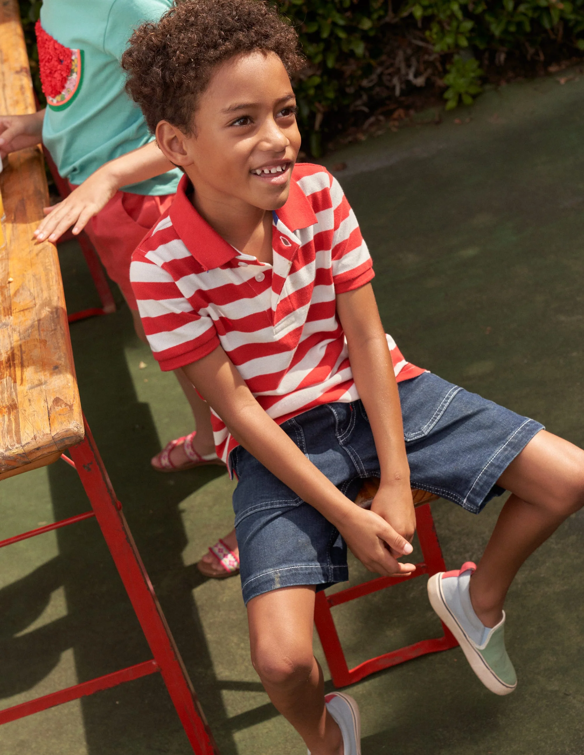 Piqué Polo Shirt-Breton Ivory/Red - Image 4