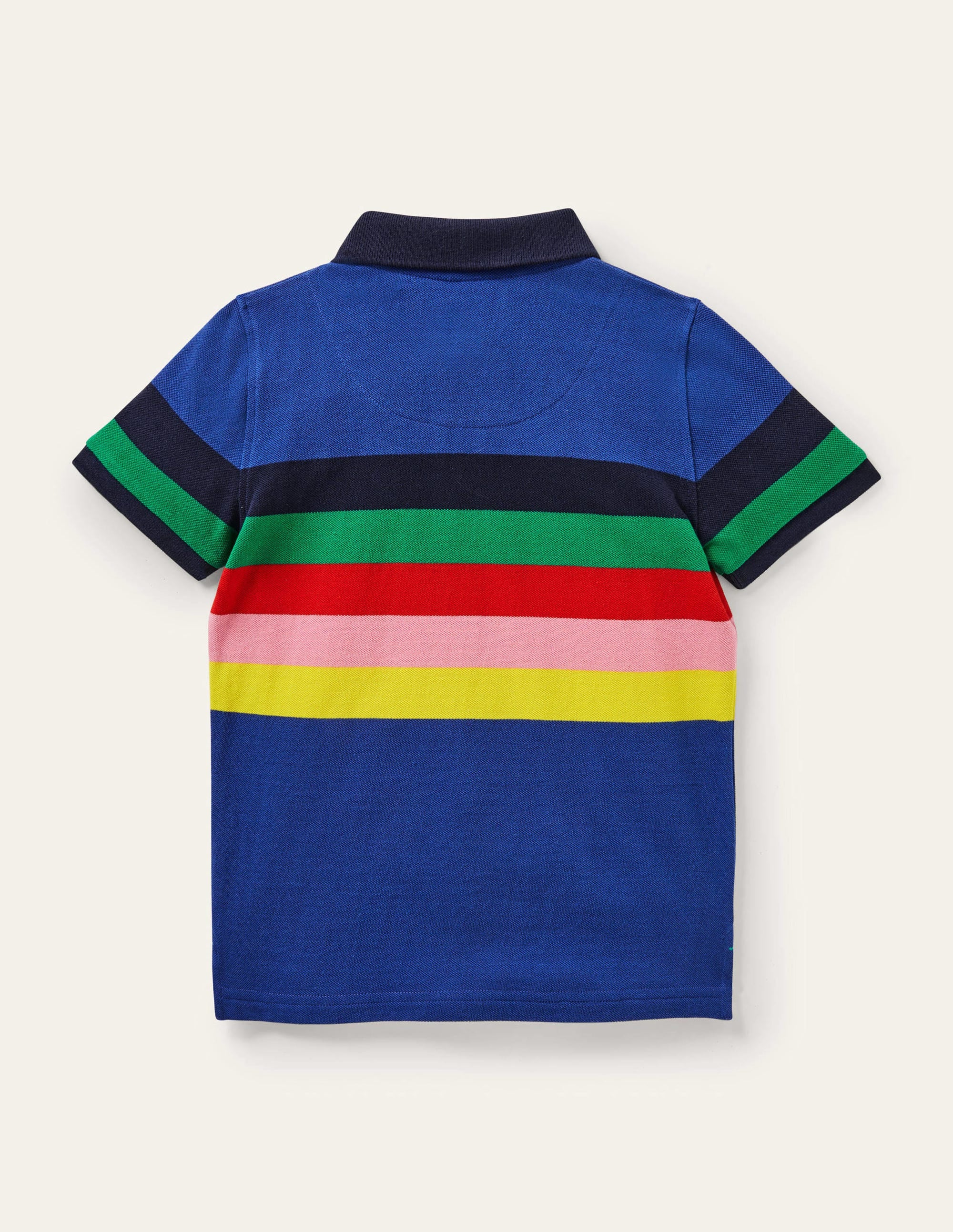 Piqué Polo Shirt-Delft Blue/Rainbow - Image 2