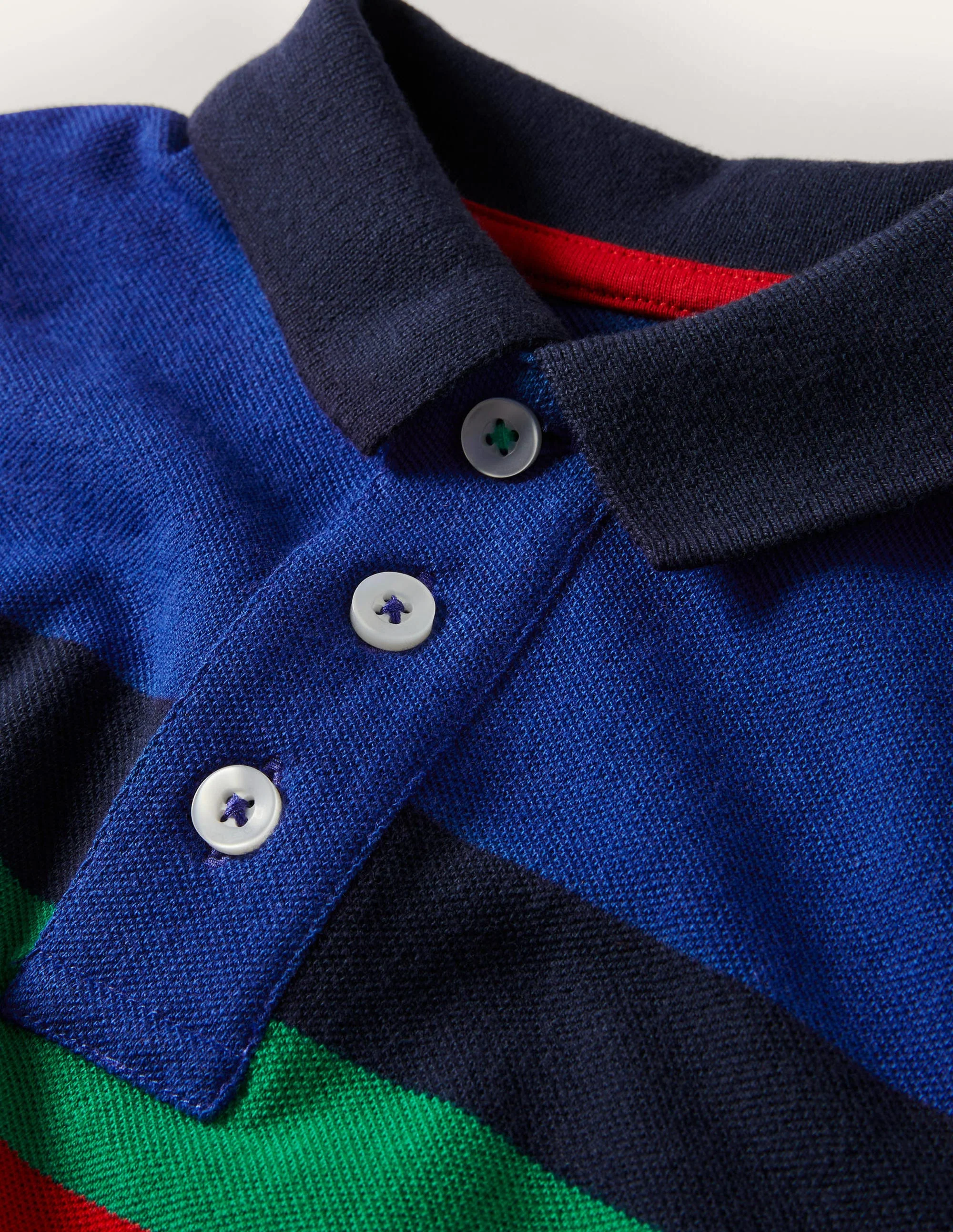 Piqué Polo Shirt-Delft Blue/Rainbow - Image 3