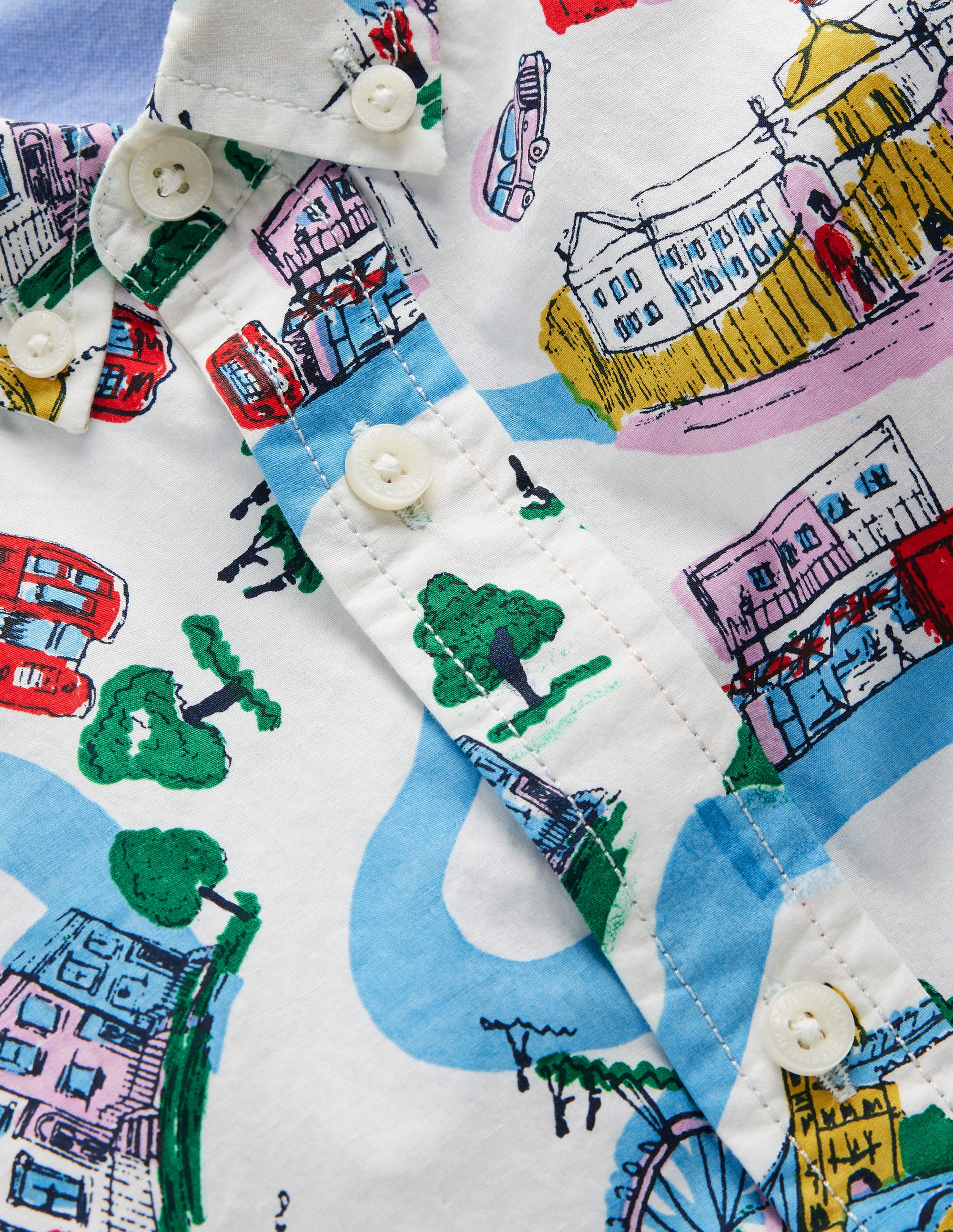 Printed Cotton Shirt-Multi London Town - Image 3