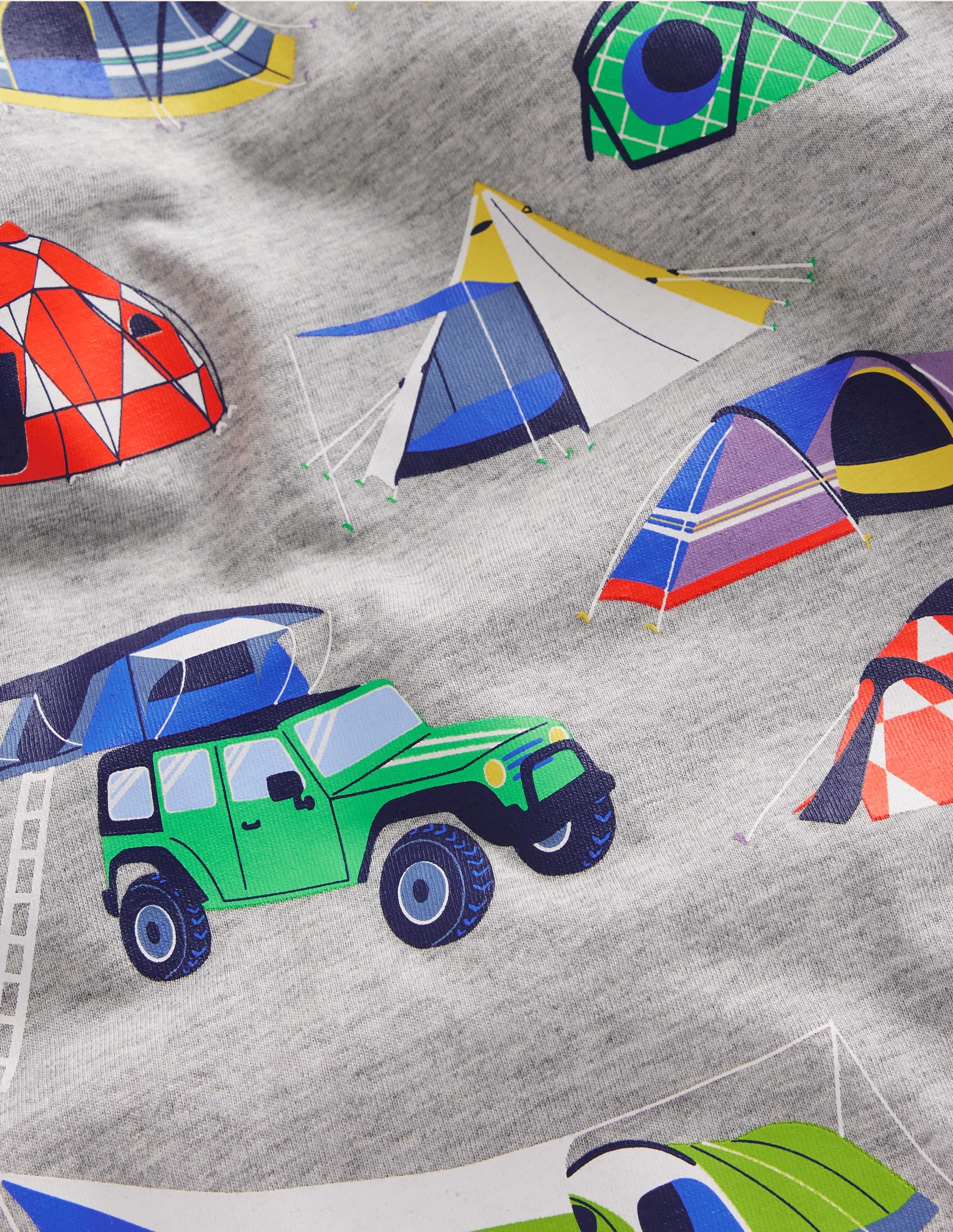 Printed Tents T-shirt-Grey Marl Tents - Image 3