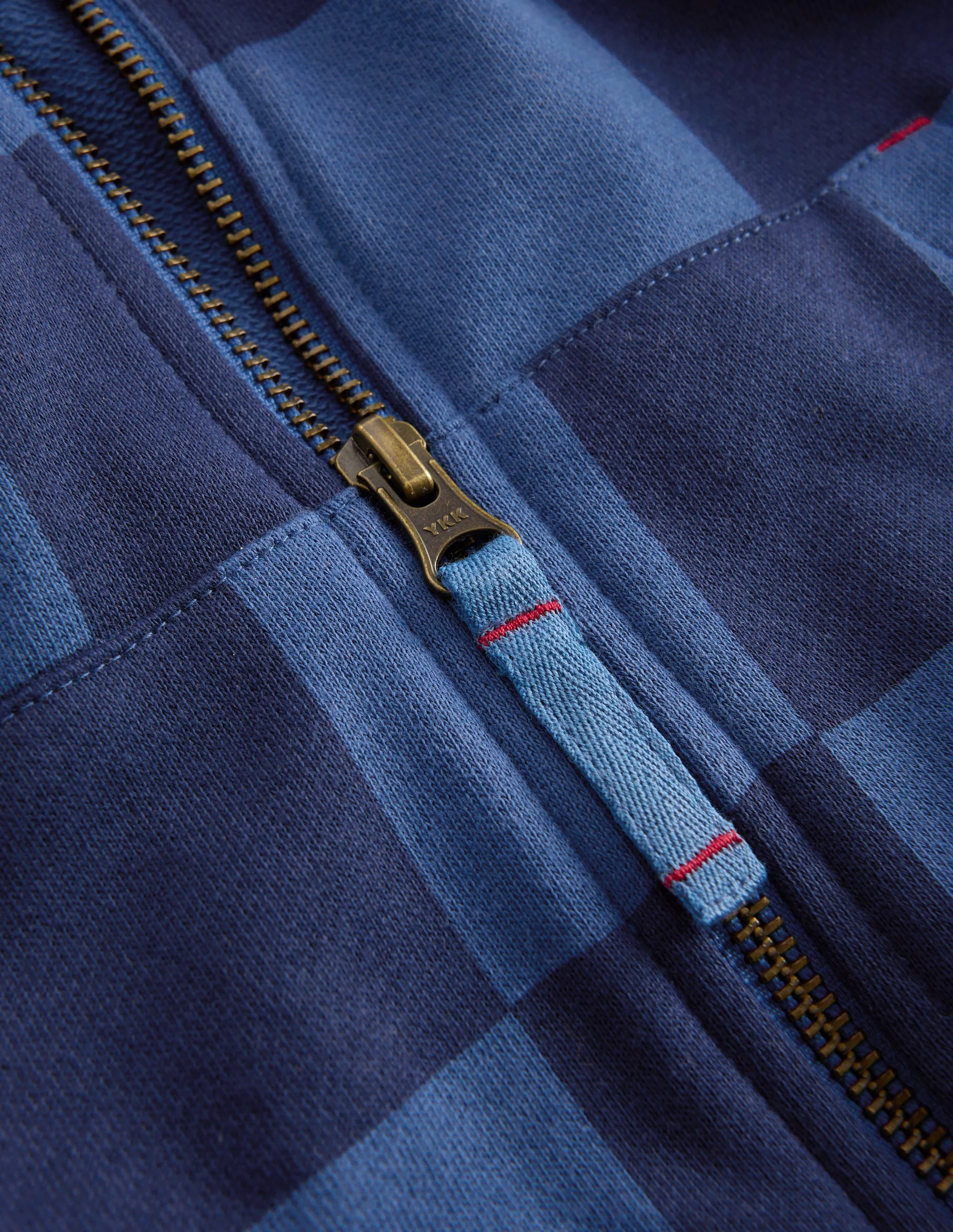 Printed Zip-through Hoodie-College Navy / True Denim - Image 4