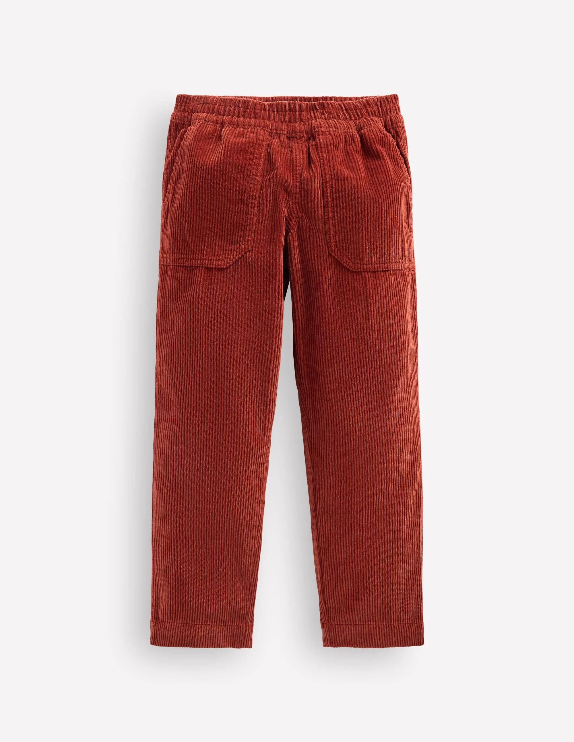Pull-on Cord Trousers-BURNT HENNA