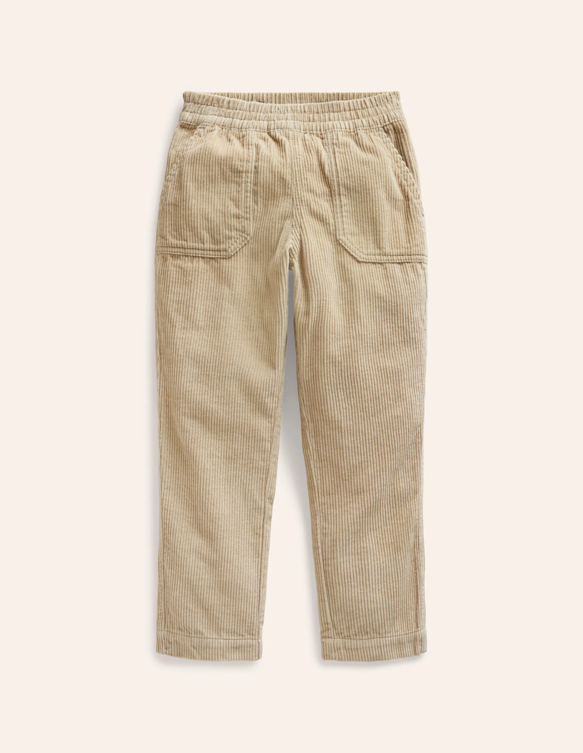 Pull-on Cord Trousers-Soft Stone