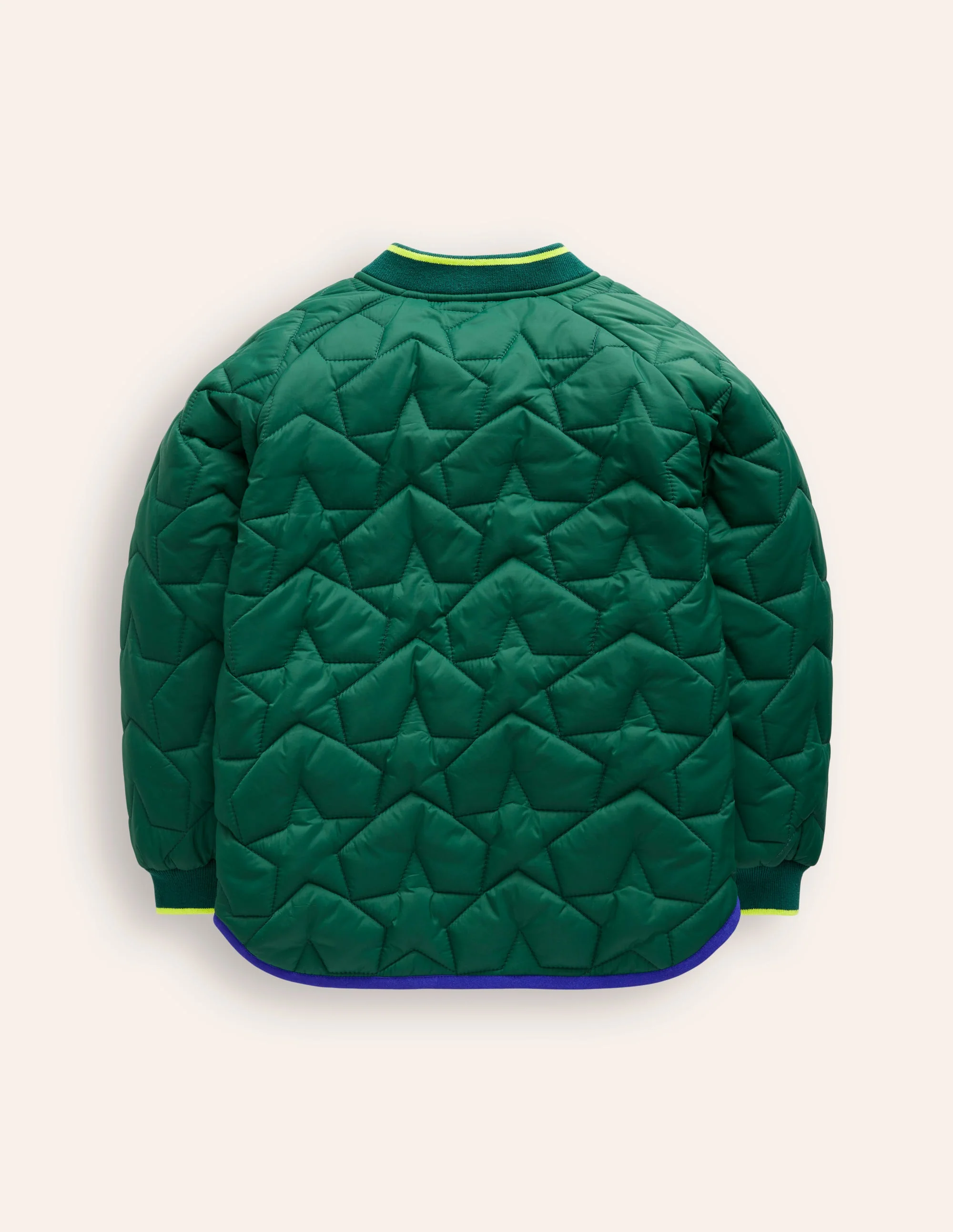 Quilted Bomber Jacket-Jewel Green - Image 2