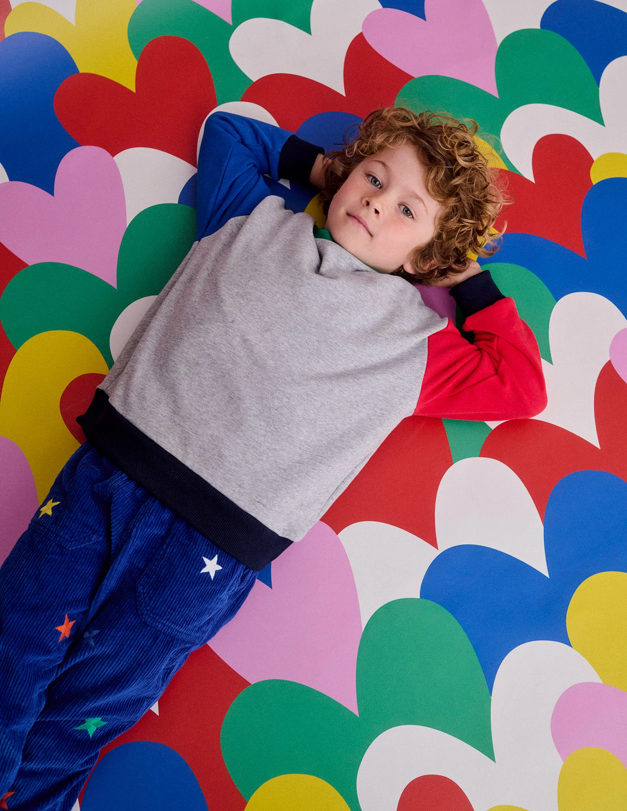 Rainbow Sweatshirt-Grey Marl Colourblock - Image 5