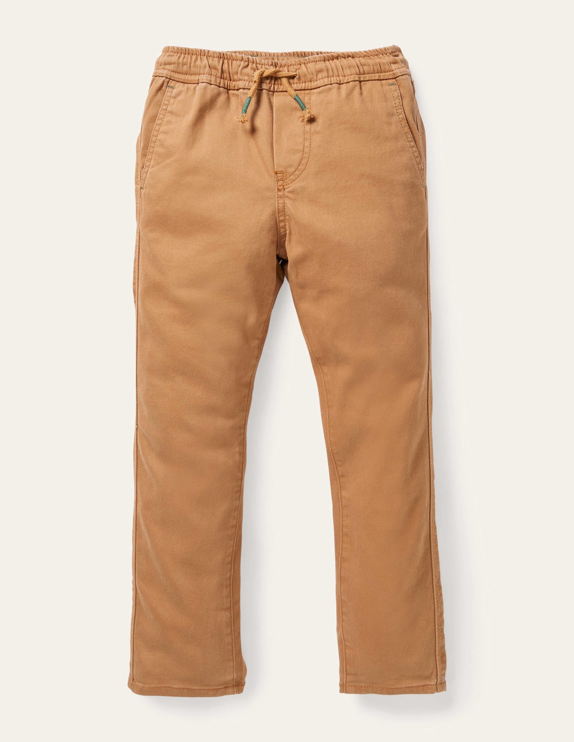 Relaxed Slim Pull-on Trousers-Butterscotch Brown