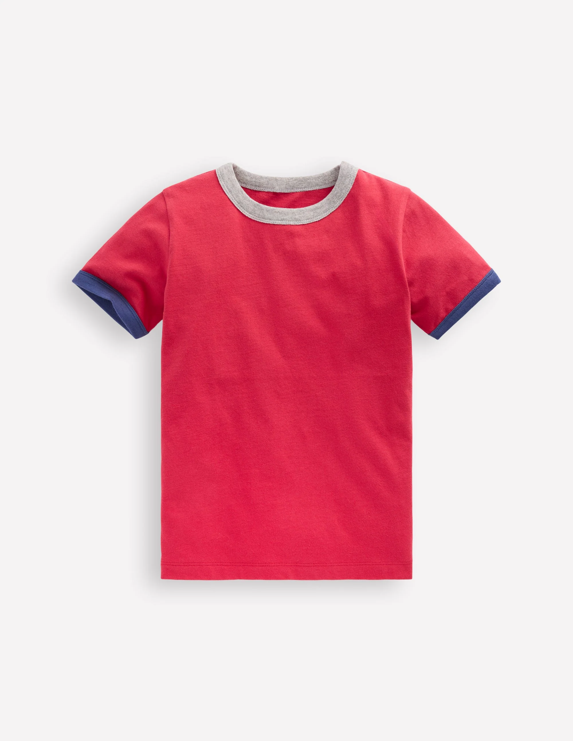 Ringer T-Shirt-Cherry Tomato Red - Image 2