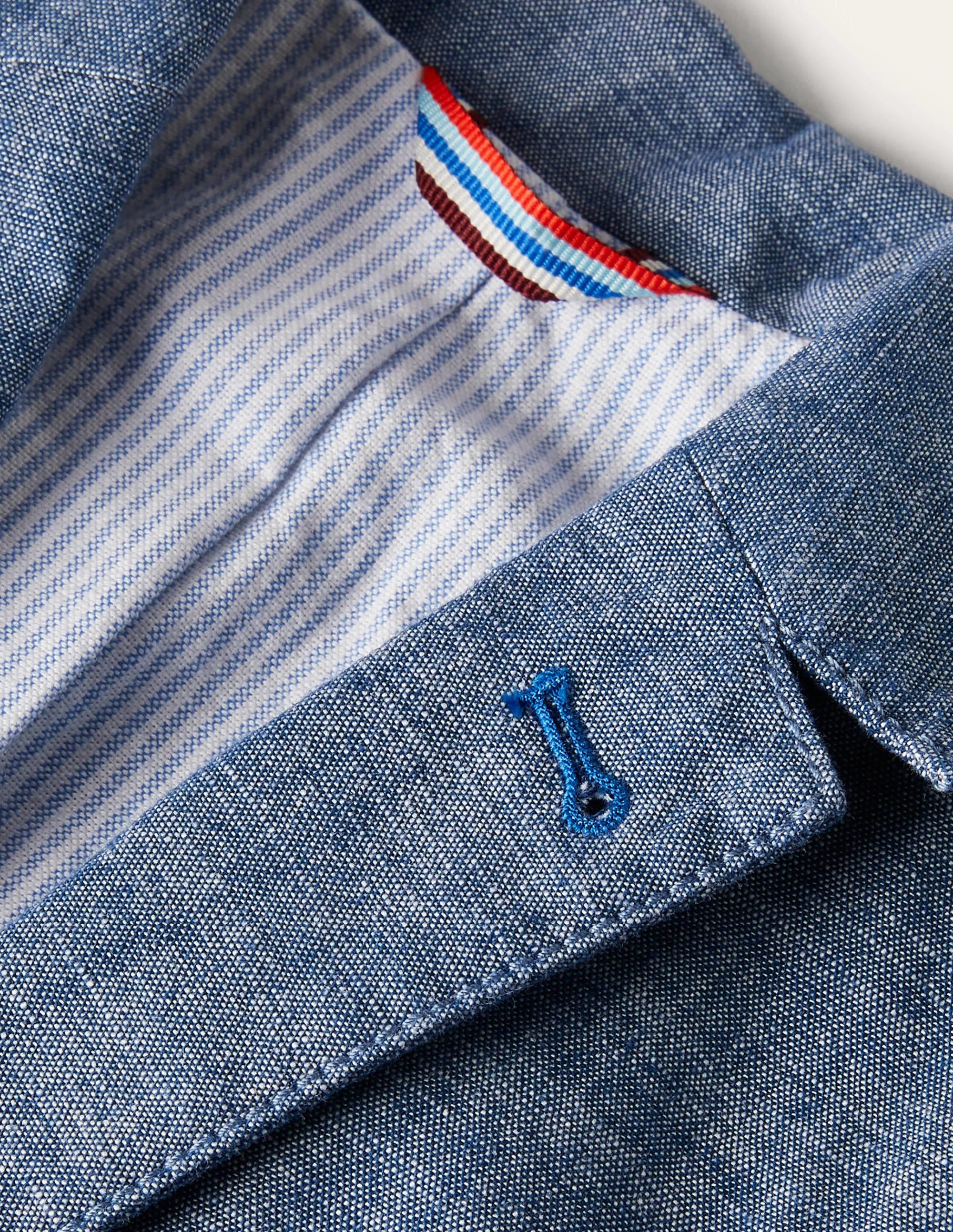 Seersucker Blazer-Chambray Blue - Image 3