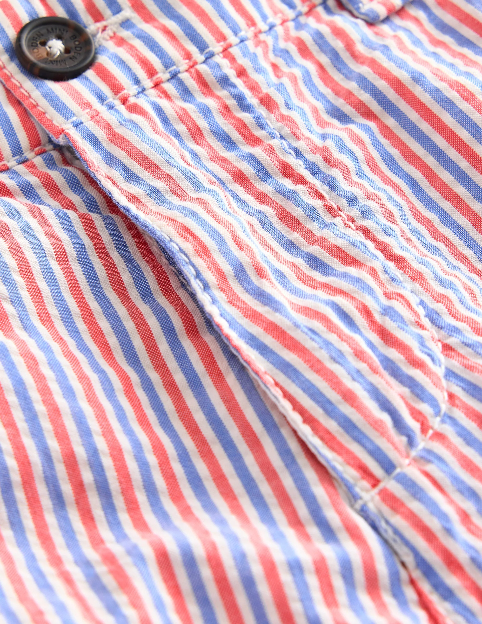 Seersucker Shorts-Jam Red/ Blue Stripe - Image 3