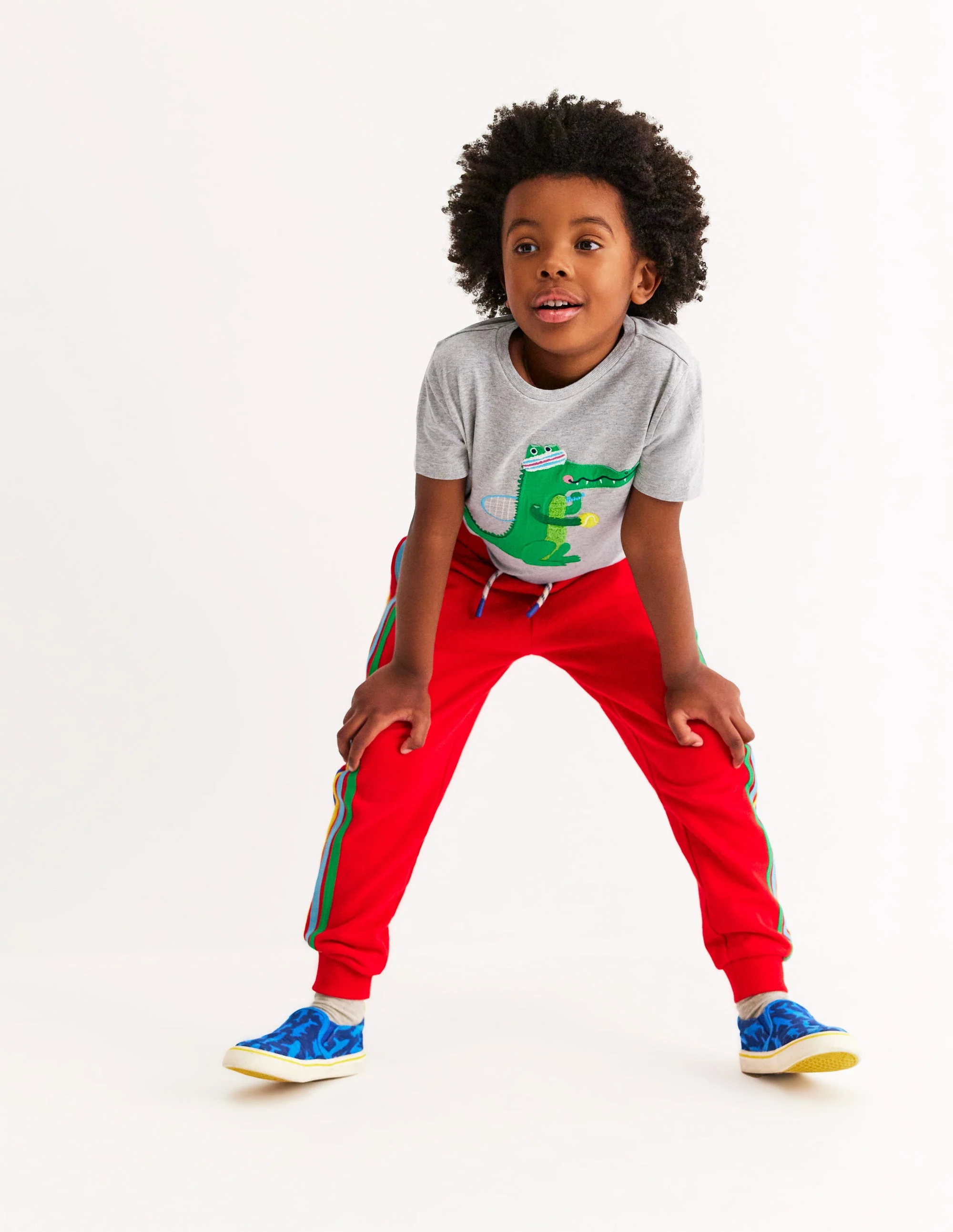 Short Sleeve Appliqué T-shirt-Grey Marl Crocodile - Image 4