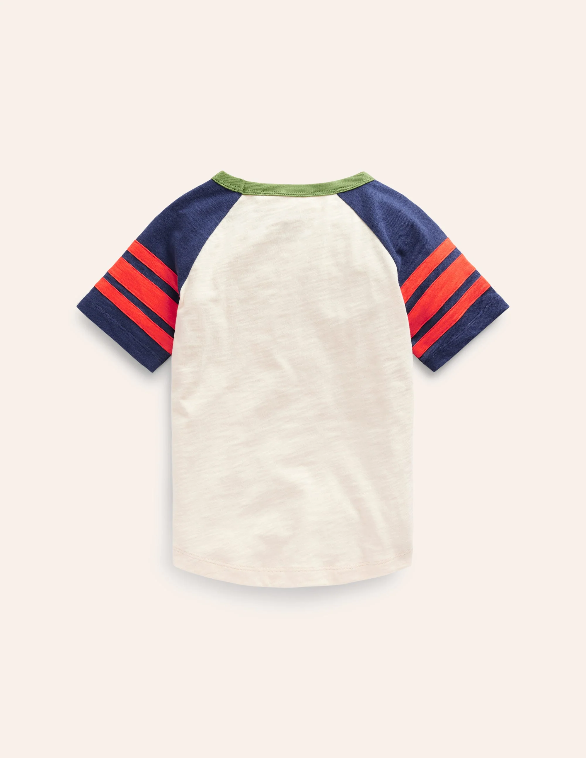 Short Sleeve Raglan T-shirt-Calico/College Navy - Image 2