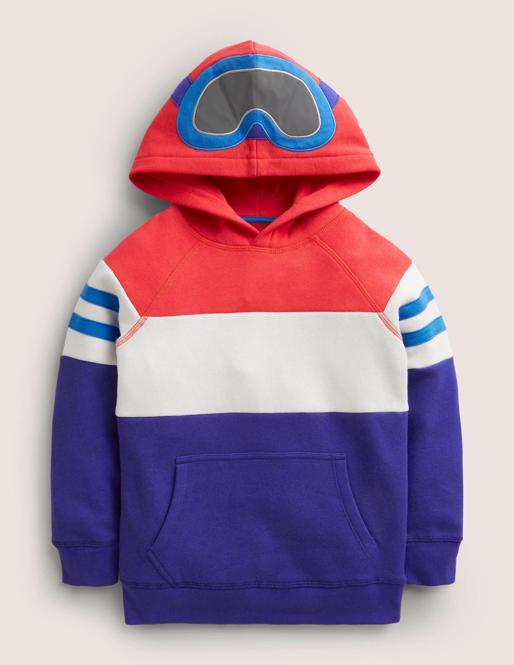 Ski Hoodie-Strawberry Tart/Bluing Blue
