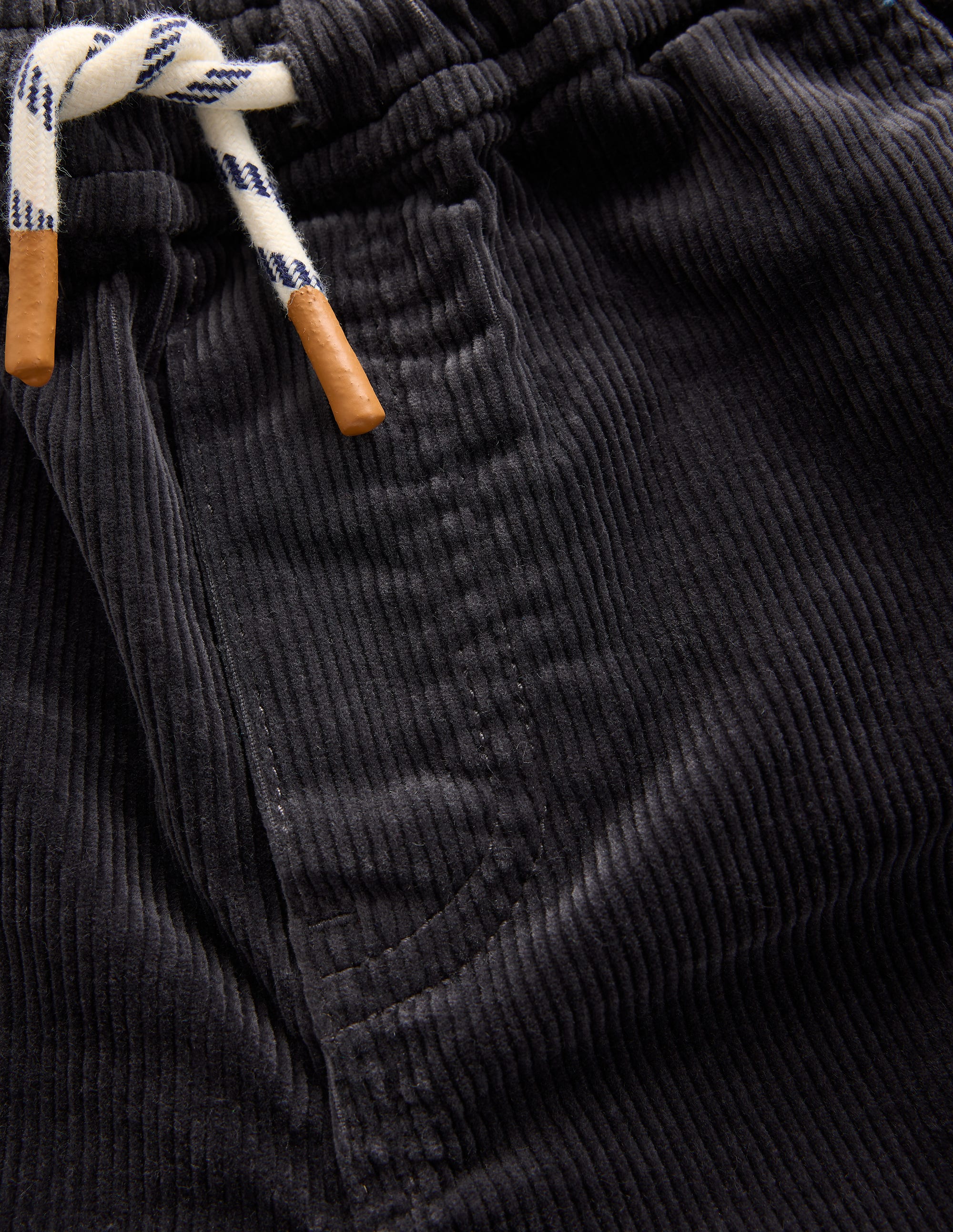 Slim Pull-On Trousers-Charcoal Cord - Image 3
