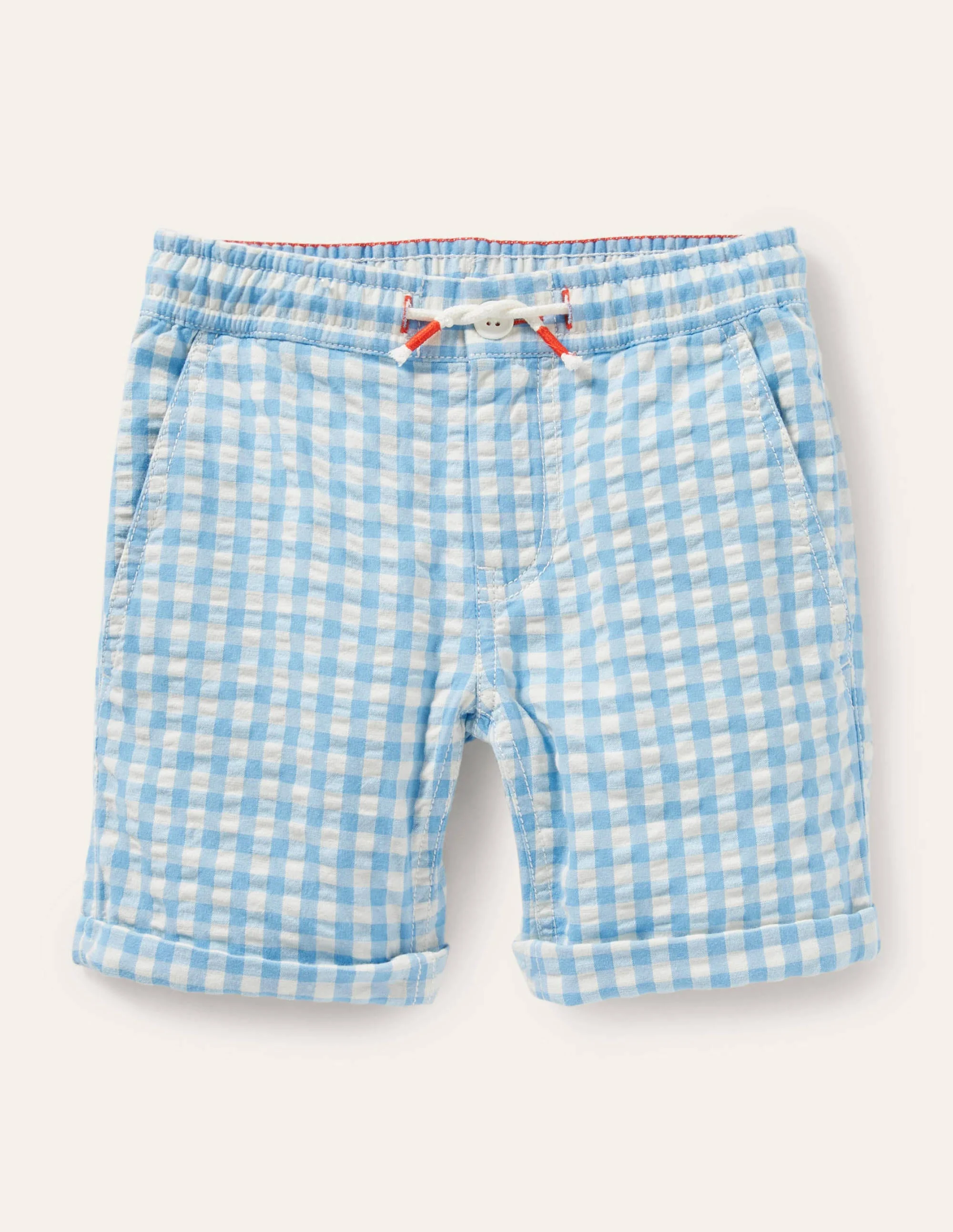 Smart Roll-Up Shorts-Bright Bluebell Gingham