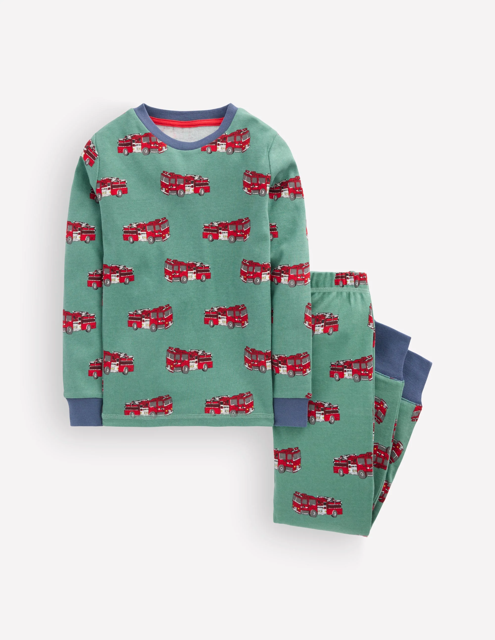 Snug Long John Pyjamas-Fire Trucks