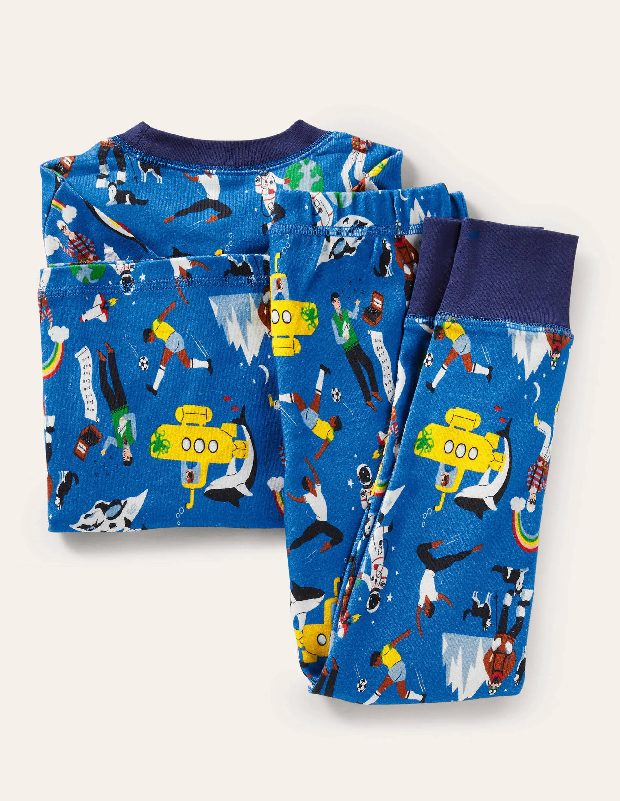 Snug Long John Pyjamas-Moroccan Blue Leaders - Image 2
