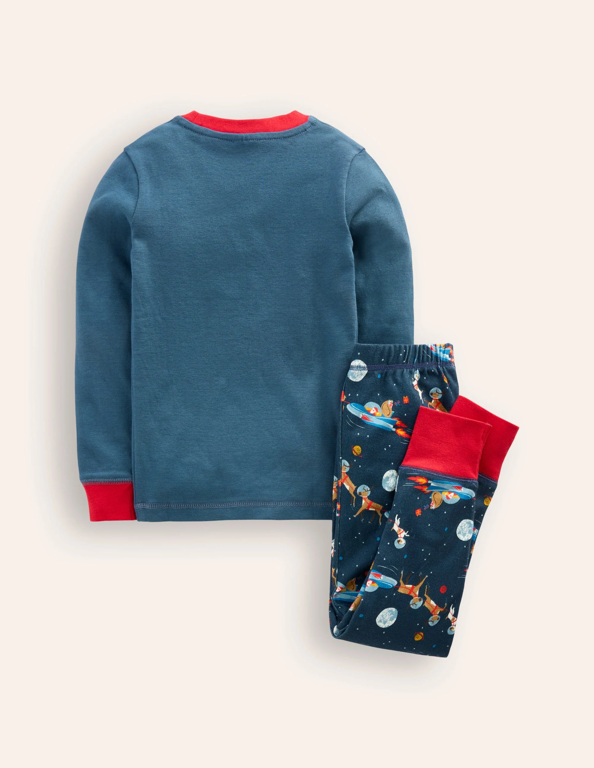 Snug Long John Pyjamas-Robot Blue Space Santa - Image 2