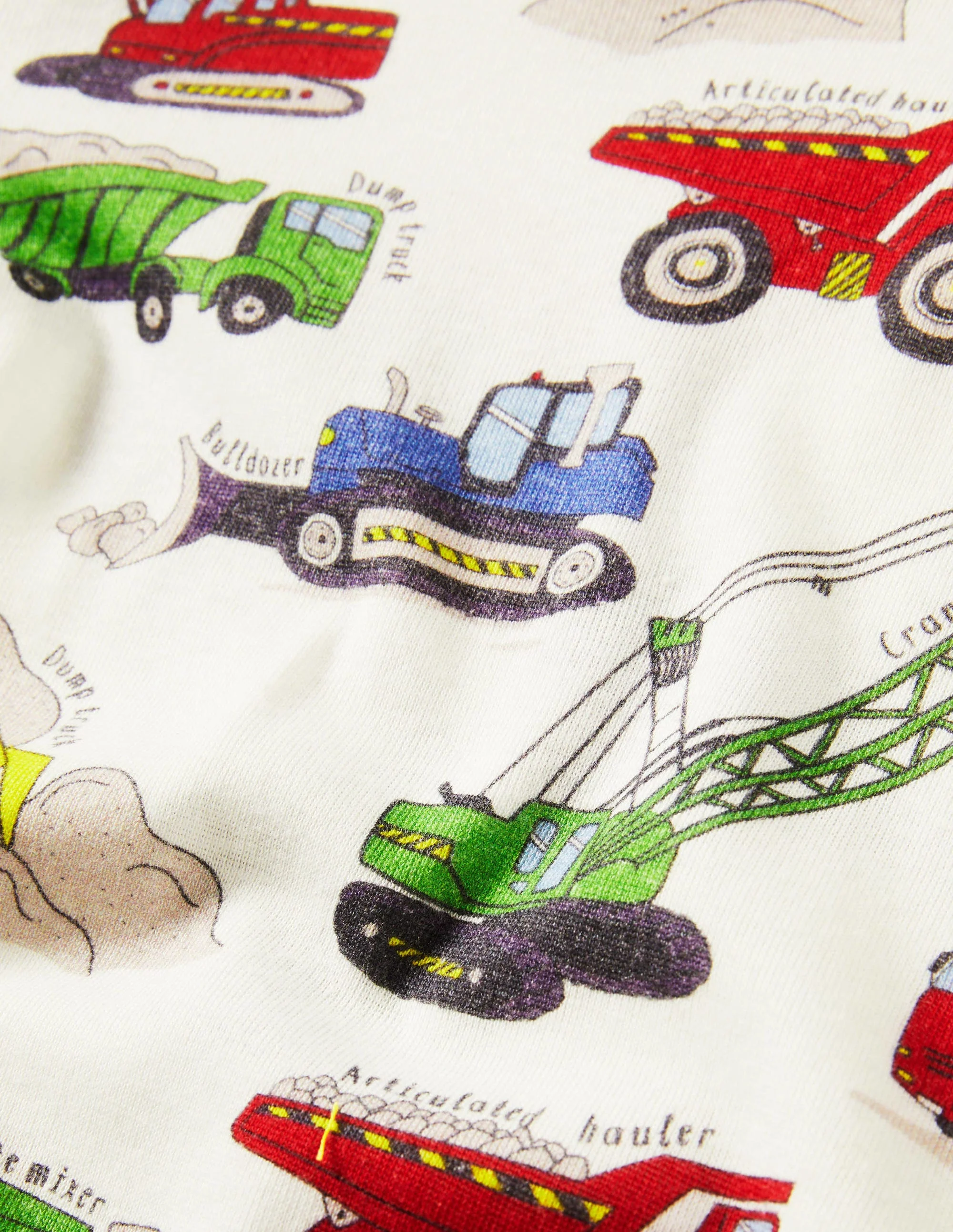 Snug Single Long John Pyjamas-Ivory Dig It Construction - Image 3