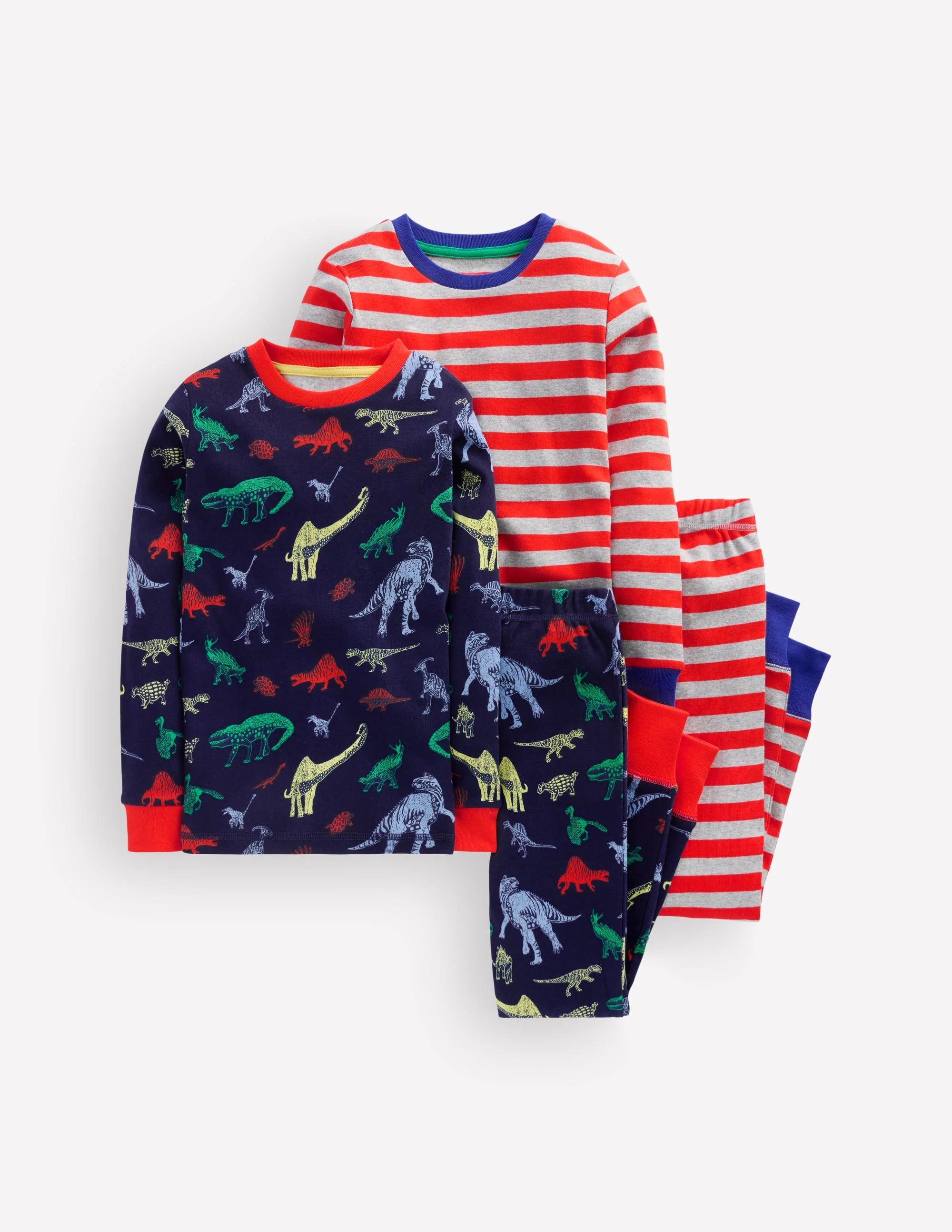 Snug Twin Pack Pyjamas-Dinos