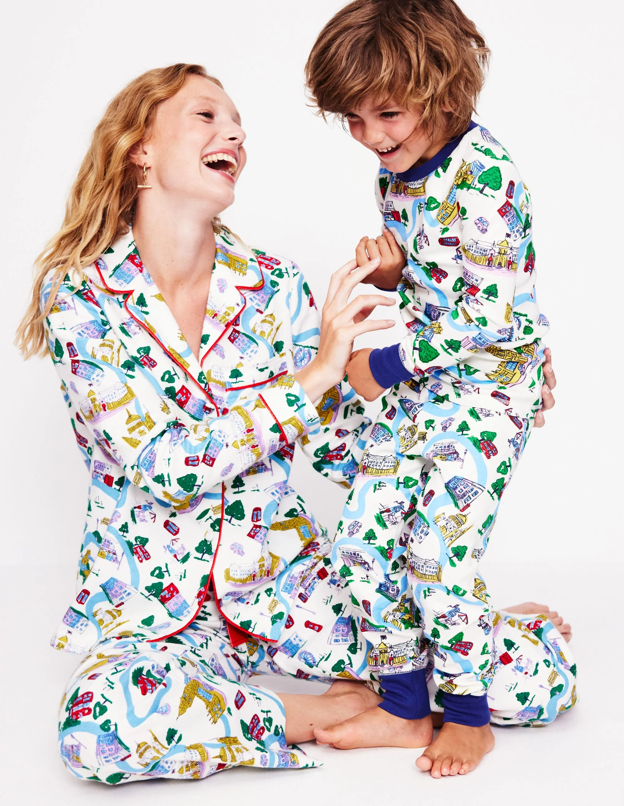 Snug Twin Pack Pyjamas-London Scene and Stripe - Image 4