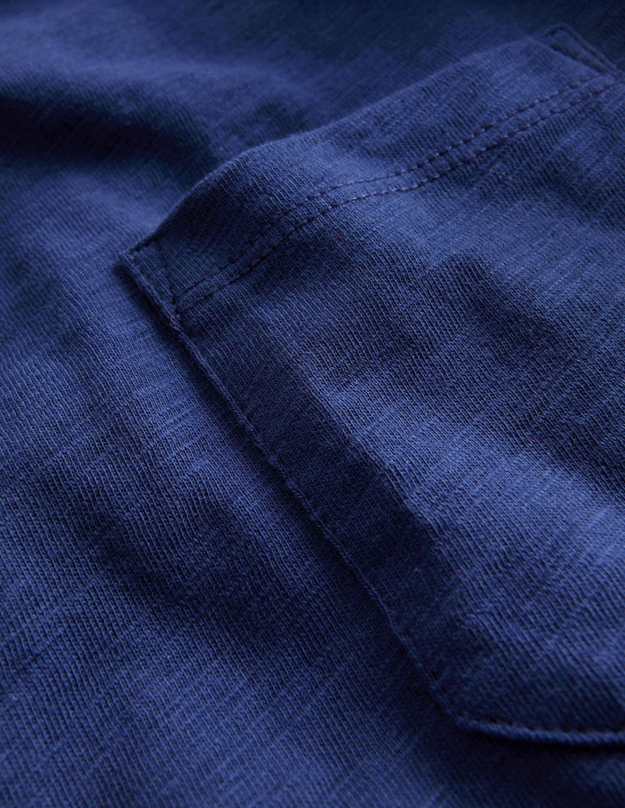 Stripe Mock Sleeve T-Shirt-College Navy Marl - Image 3