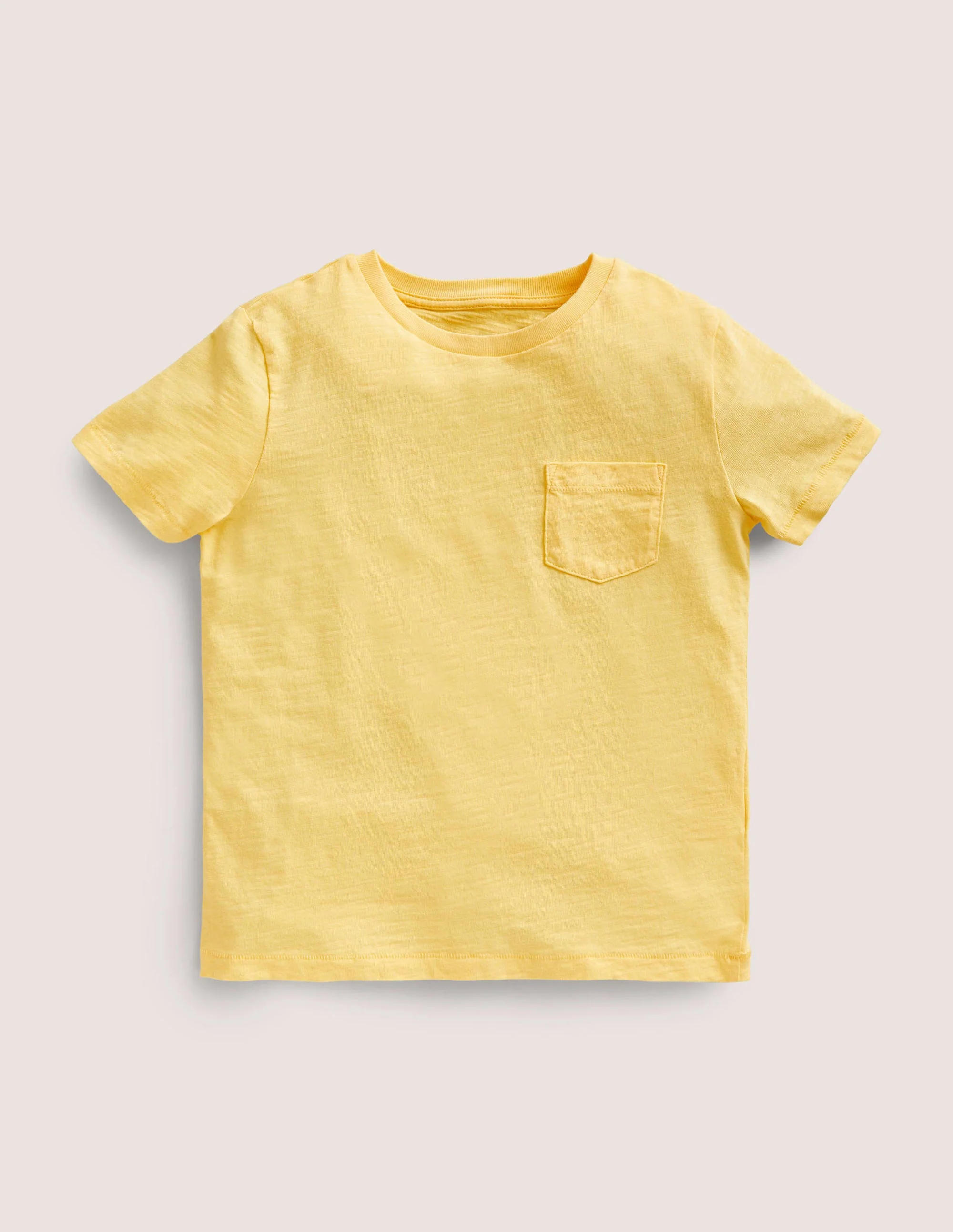 Striped Washed Slub T-shirt-Sun Bleach Yellow