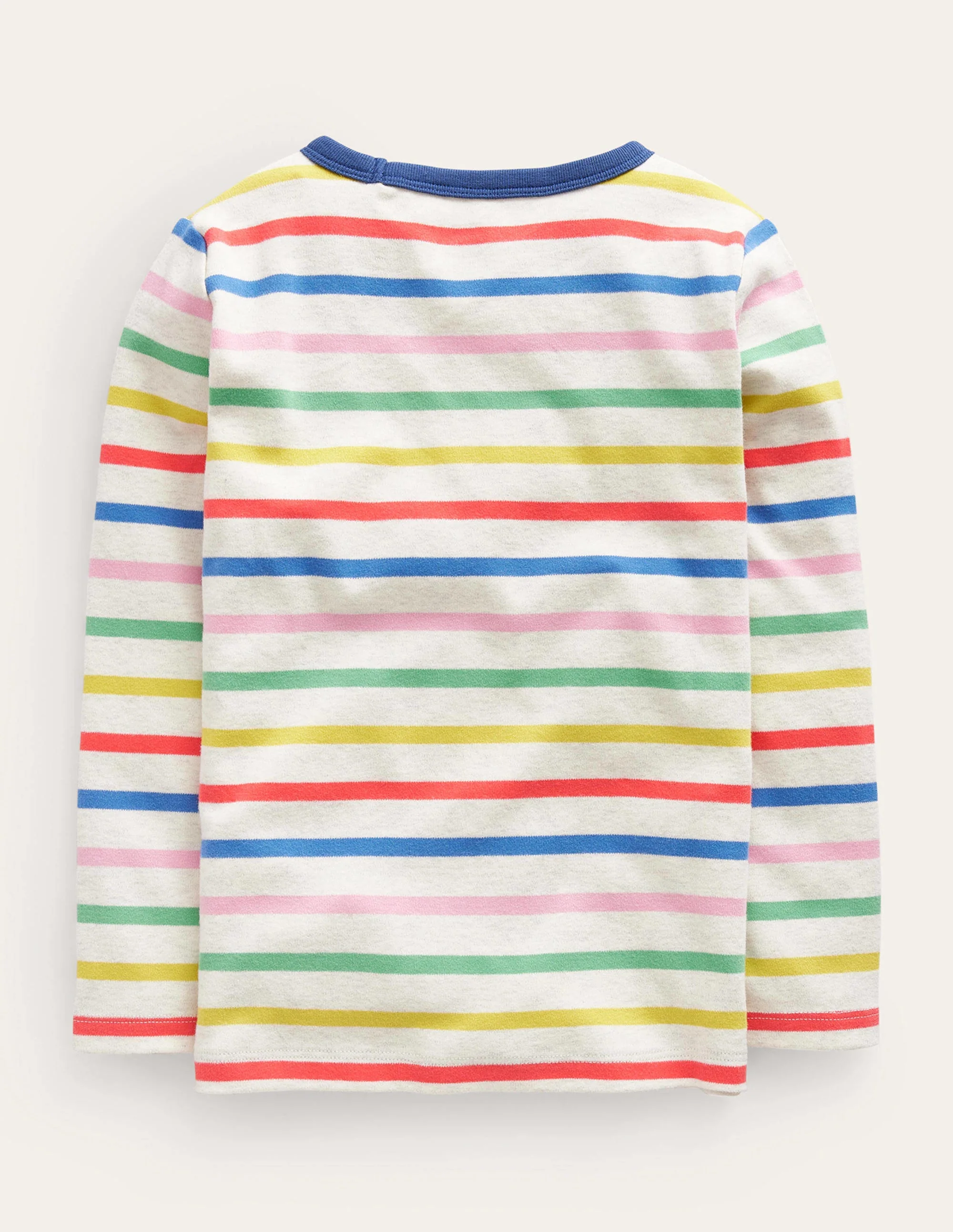 Supersoft Long Sleeve T-shirt-Oatmeal Marl/ Multi Stripe - Image 2