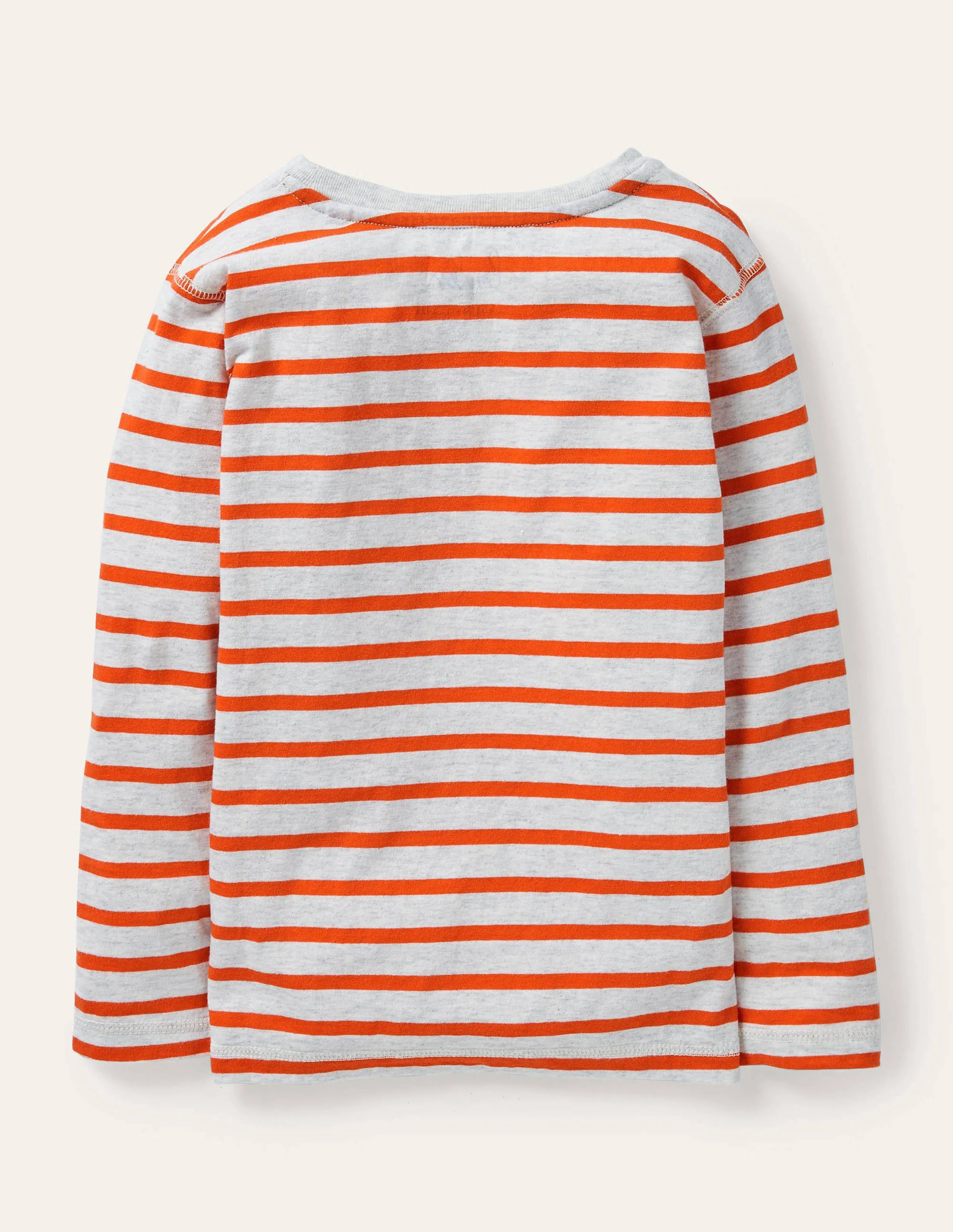 Supersoft Long-sleeved T-shirt-Oatmeal Marl/Firecracker Red - Image 2