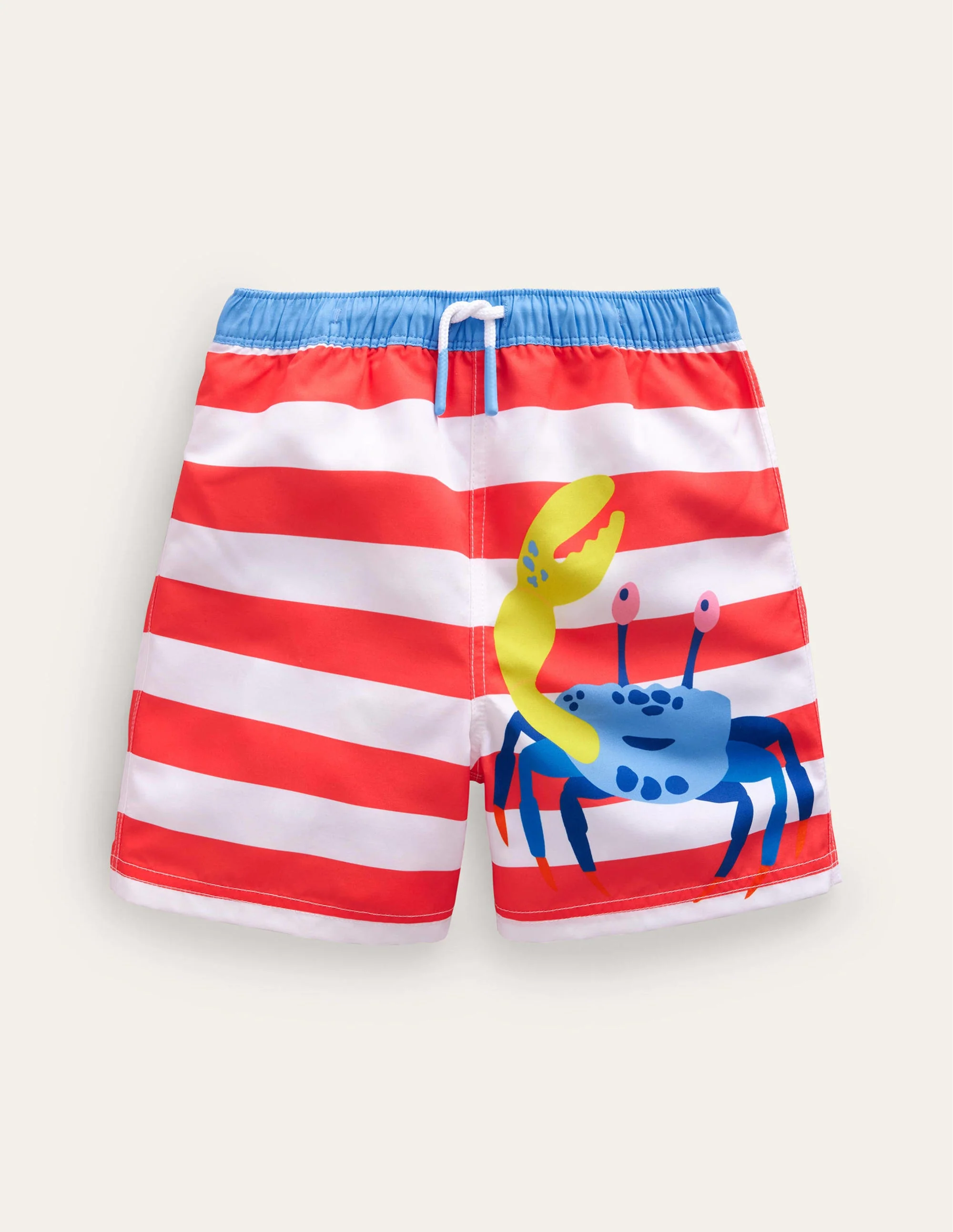 Swim Shorts-Red and White Crab