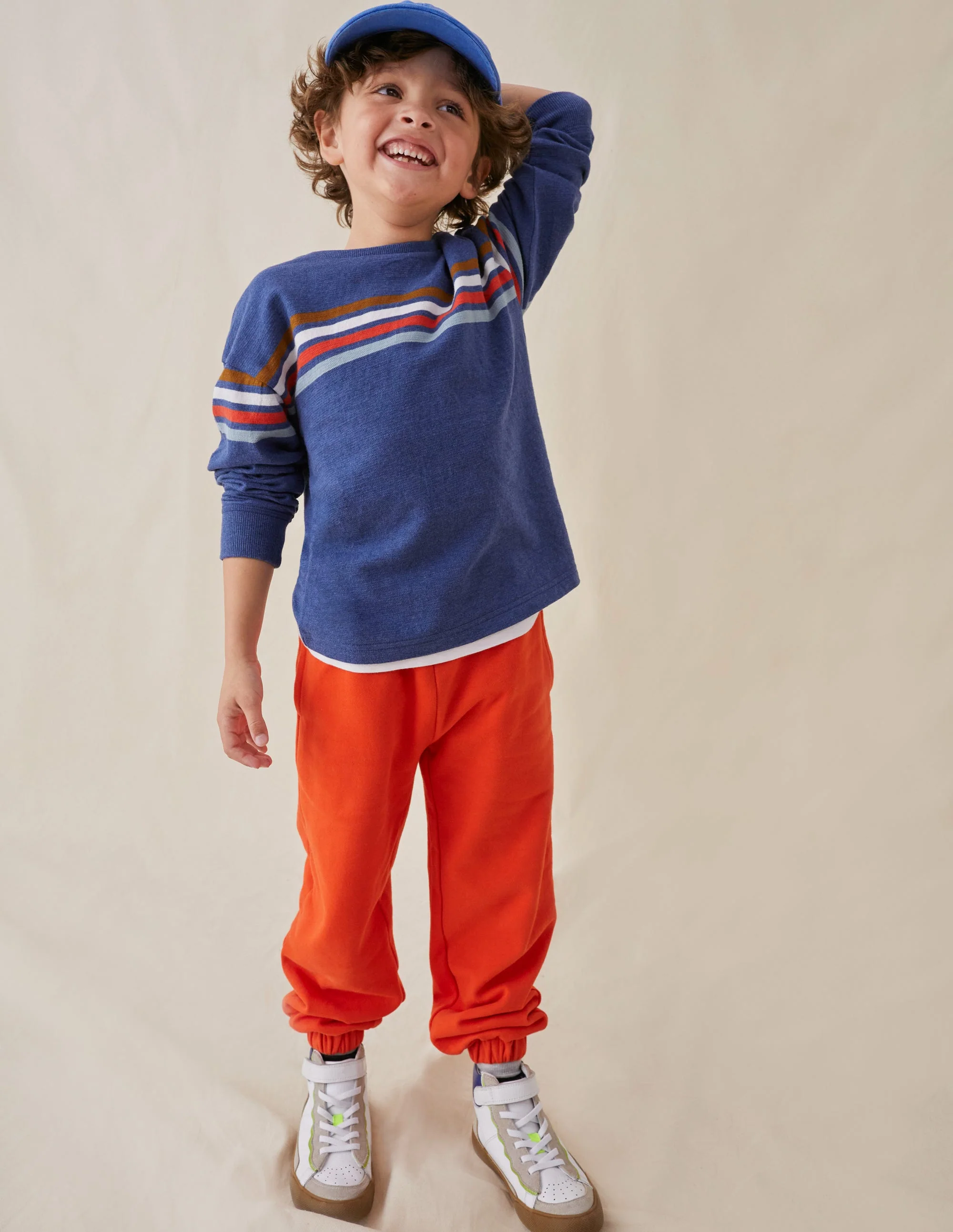 Textured Chest Stripe T-shirt-Navy Marl - Image 4