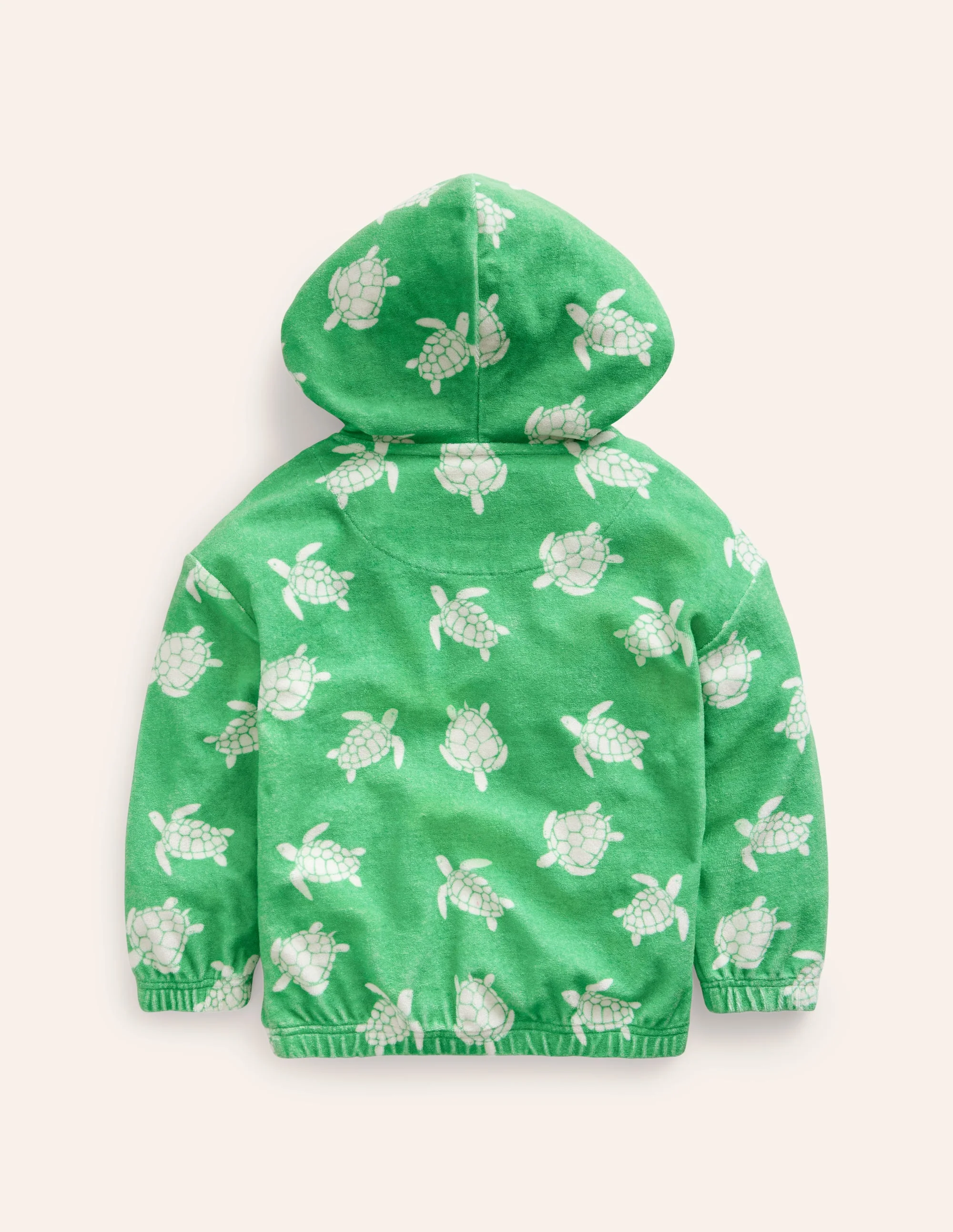 Towelling Hoodie-Pea Green Turtles - Image 2